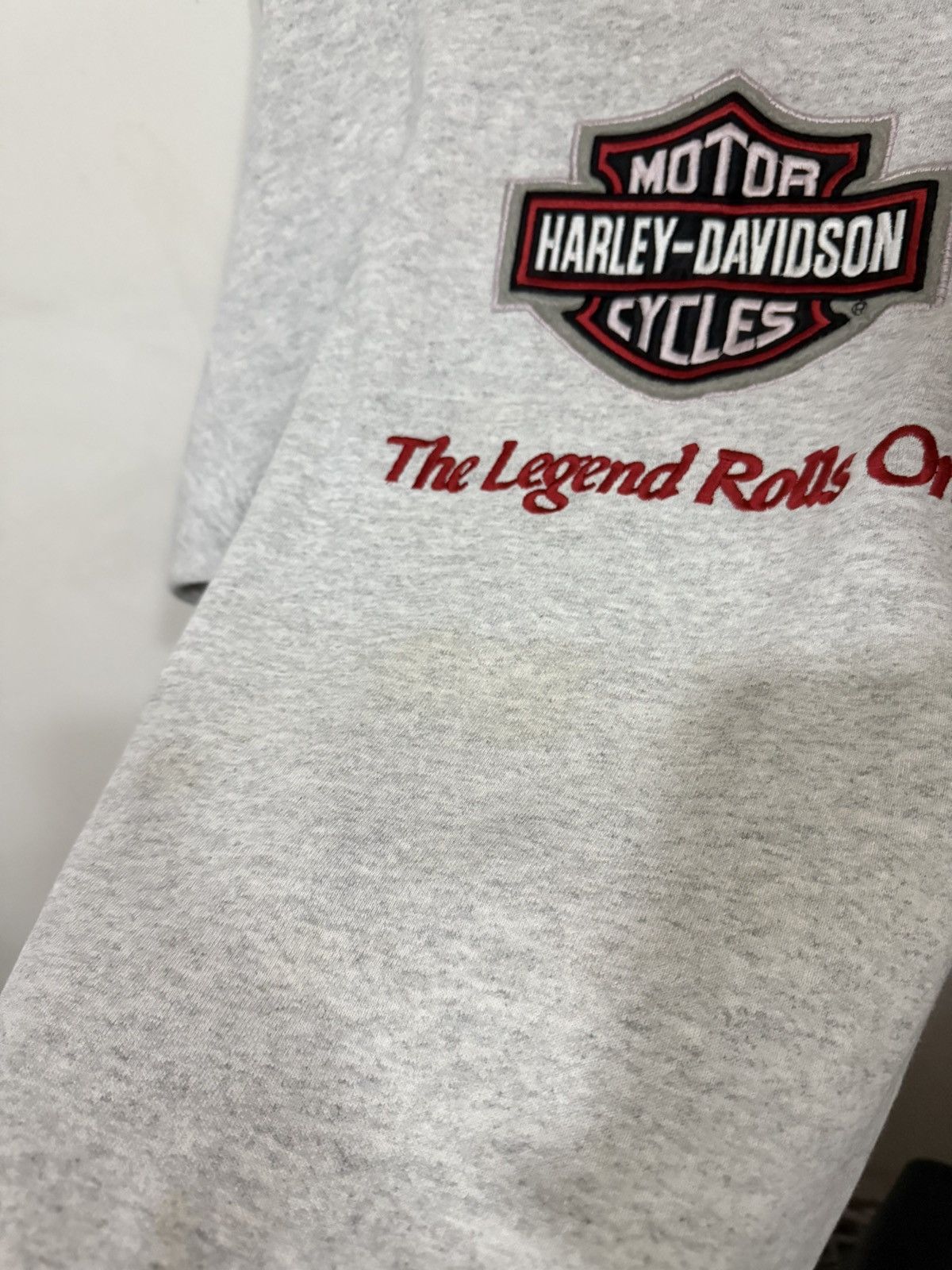 Harley Davidson Vintage 90s Distressed Harley Davidson Chunky Sweatshirt Size US XL / EU 56 / 4 - 3 Thumbnail