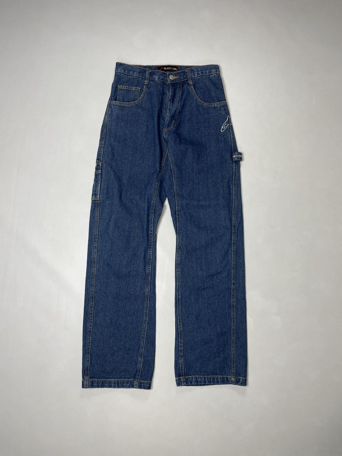 Alpinestars AlpineStars 💥 Blue Denim Y2K Racing Carpenter Work Jeans Size 28" / US 6 / IT 42 - 3 Thumbnail