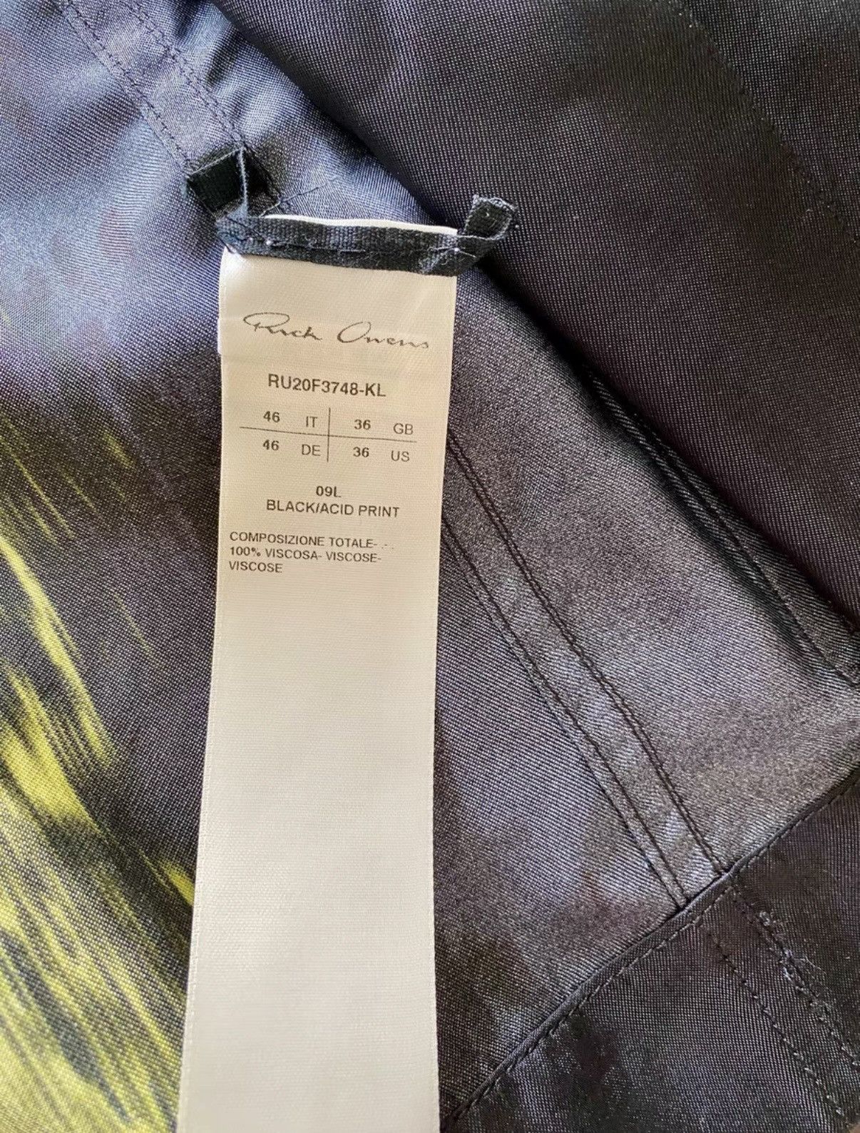 Rick Owens Rick Owens Mainline Men's Cupro Lightweight Printed Blazer Size US S / EU 44-46 / 1 - 6 Thumbnail
