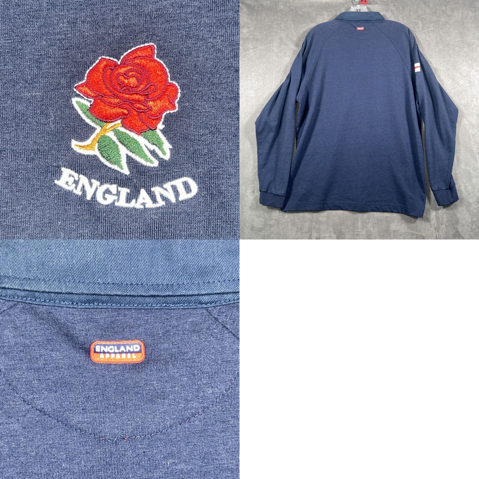 Vintage VINTAGE England Rugby Long Sleeve Shirt XL Polo Navy Blue Red Size US XL / EU 56 / 4 - 8 Thumbnail