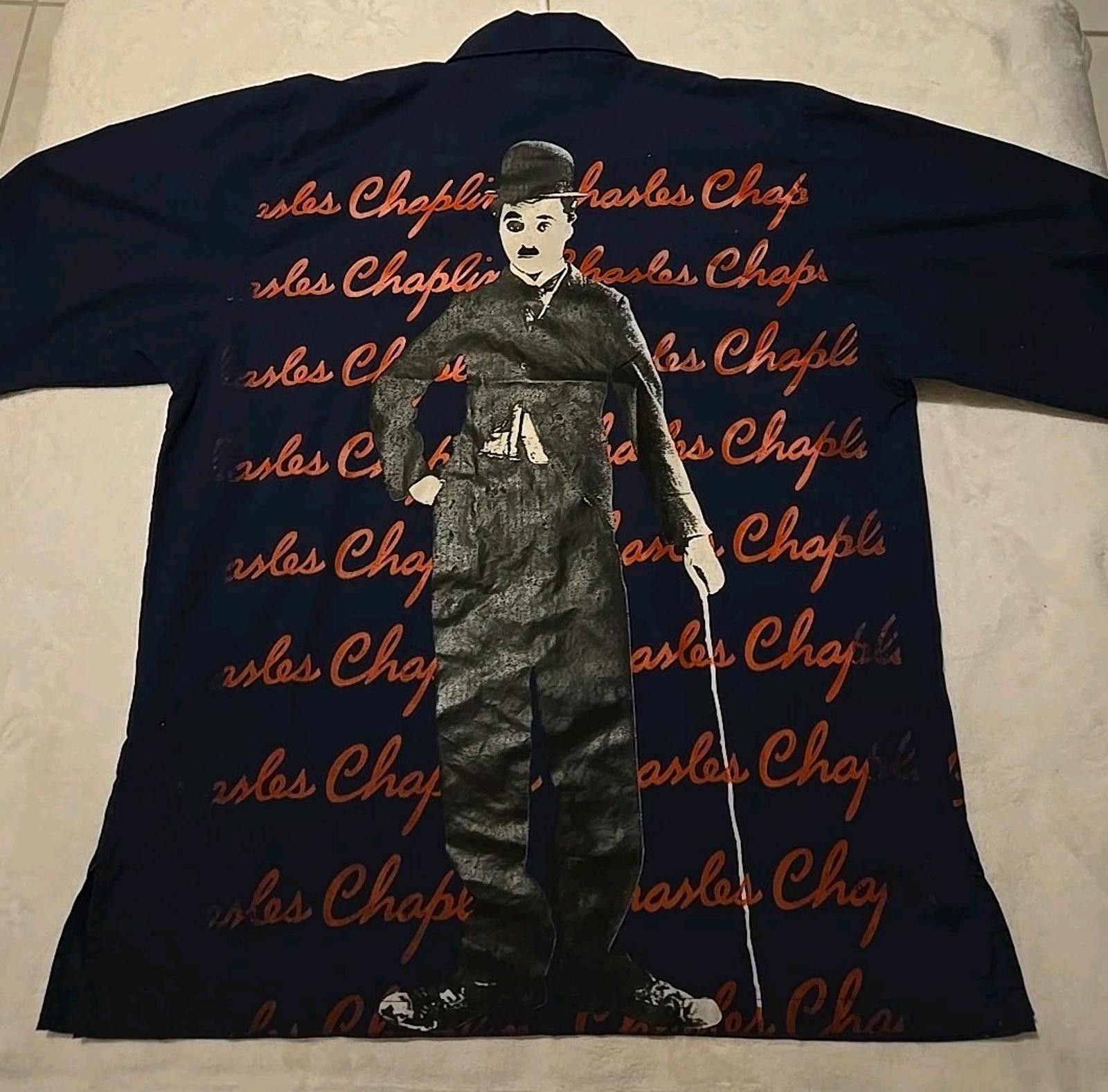The Unbranded Brand Charlie Chaplin Tramp Button Shirt Size M/L Customized Print Size US M / EU 48-50 / 2 - 1 Thumbnail