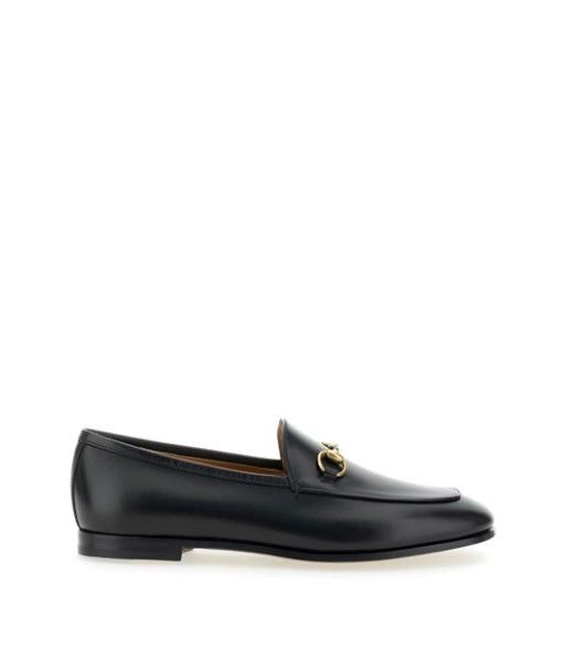 image of Gucci Jordaan Leather Loafers Size 36.5 in Black, Women's
