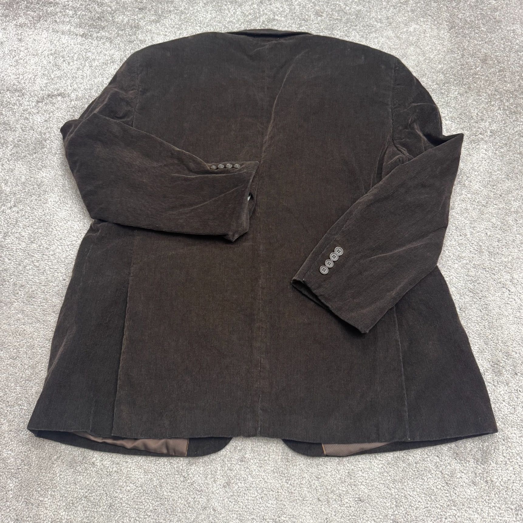 Pronto Uomo Pronto Uomo Corduroy Sport Coat Blazer Jacket Mens 46R Brown Double-Vented Work Size 46R - 2 Thumbnail