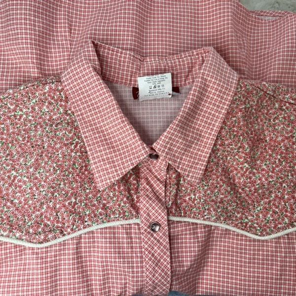 Panhandle Slim Panhandle Slim red gingham floral pearl snap vintage western Size L / US 10 / IT 46 - 7 Thumbnail