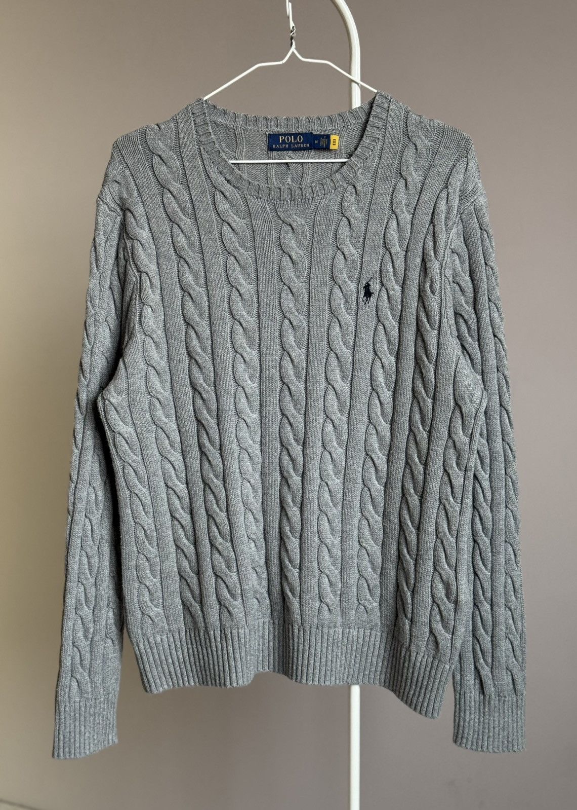 Polo Ralph Lauren Polo Ralph Lauren Cable Knit Cotton Sweater Gray M Size US M / EU 48-50 / 2 - 1 Thumbnail