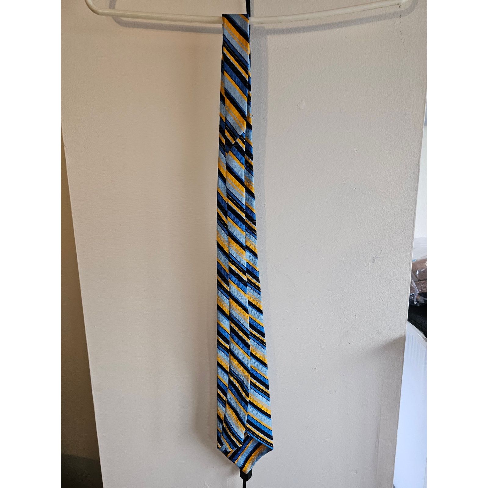Other Vintage Men's Necktie - Blue/Black/Yellow Stripes Size ONE SIZE - 3 Thumbnail