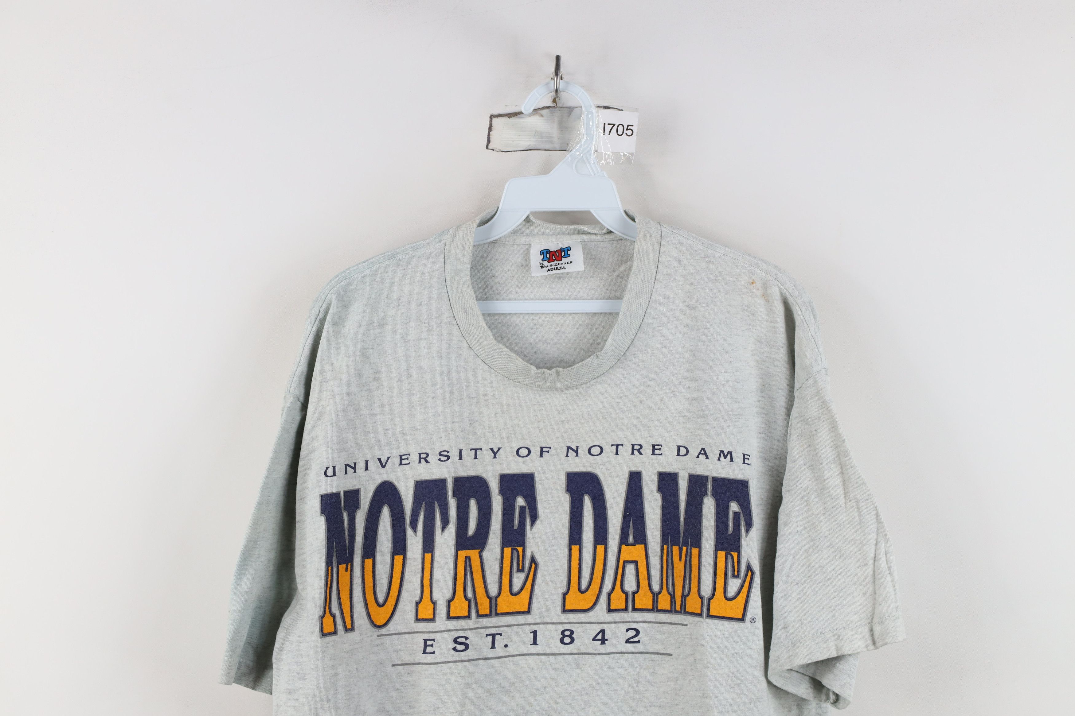 Vintage Vintage 90s Notre Dame University Short Sleeve T-Shirt USA Size US L / EU 52-54 / 3 - 2 Thumbnail