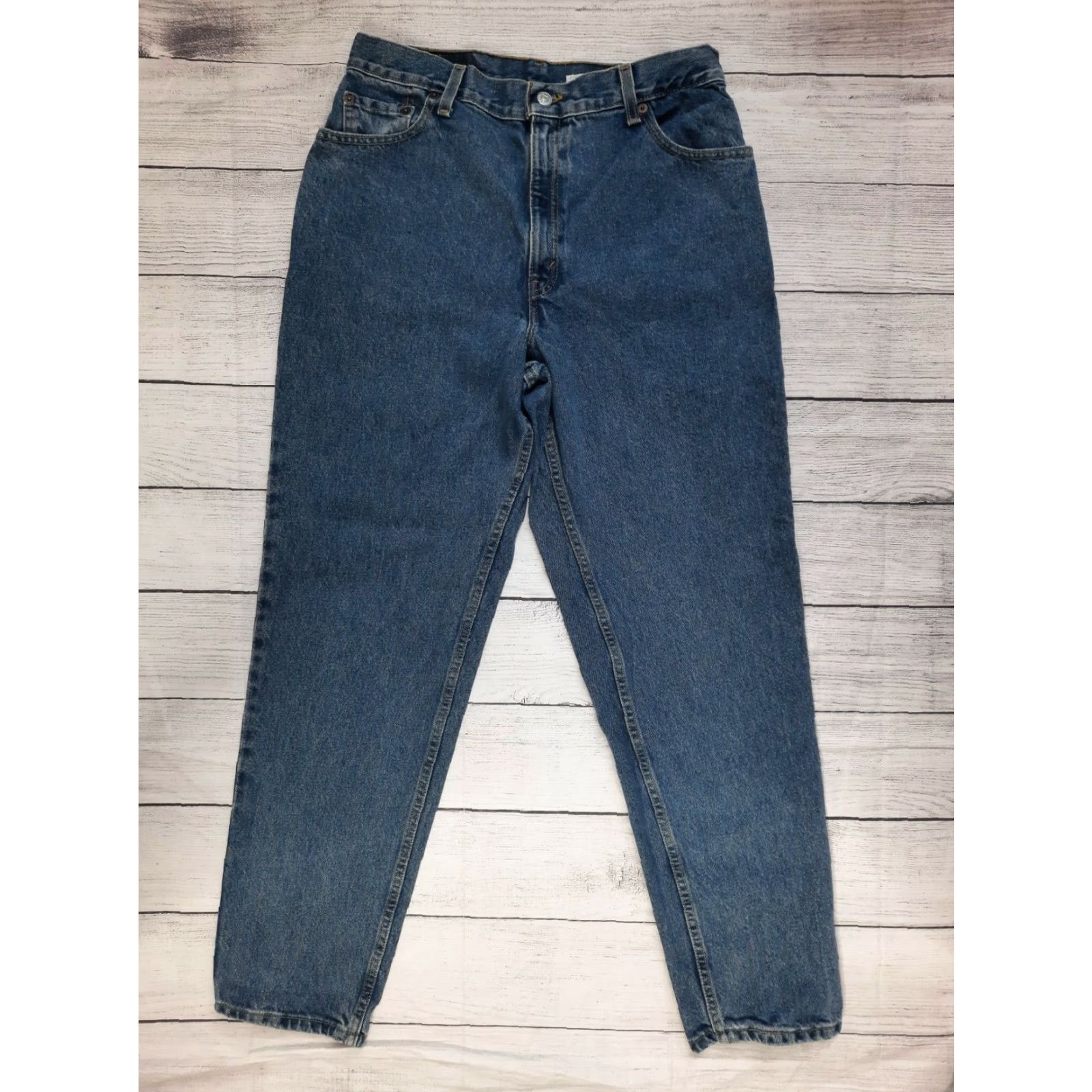 Denime VINTAGE Levis 550 Jeans Denim Blue Mom Women's 14 32x30 Relaxed Fit Tapered Leg Womens Jeans Size 36" / US 14 / IT 50 - 4 Thumbnail