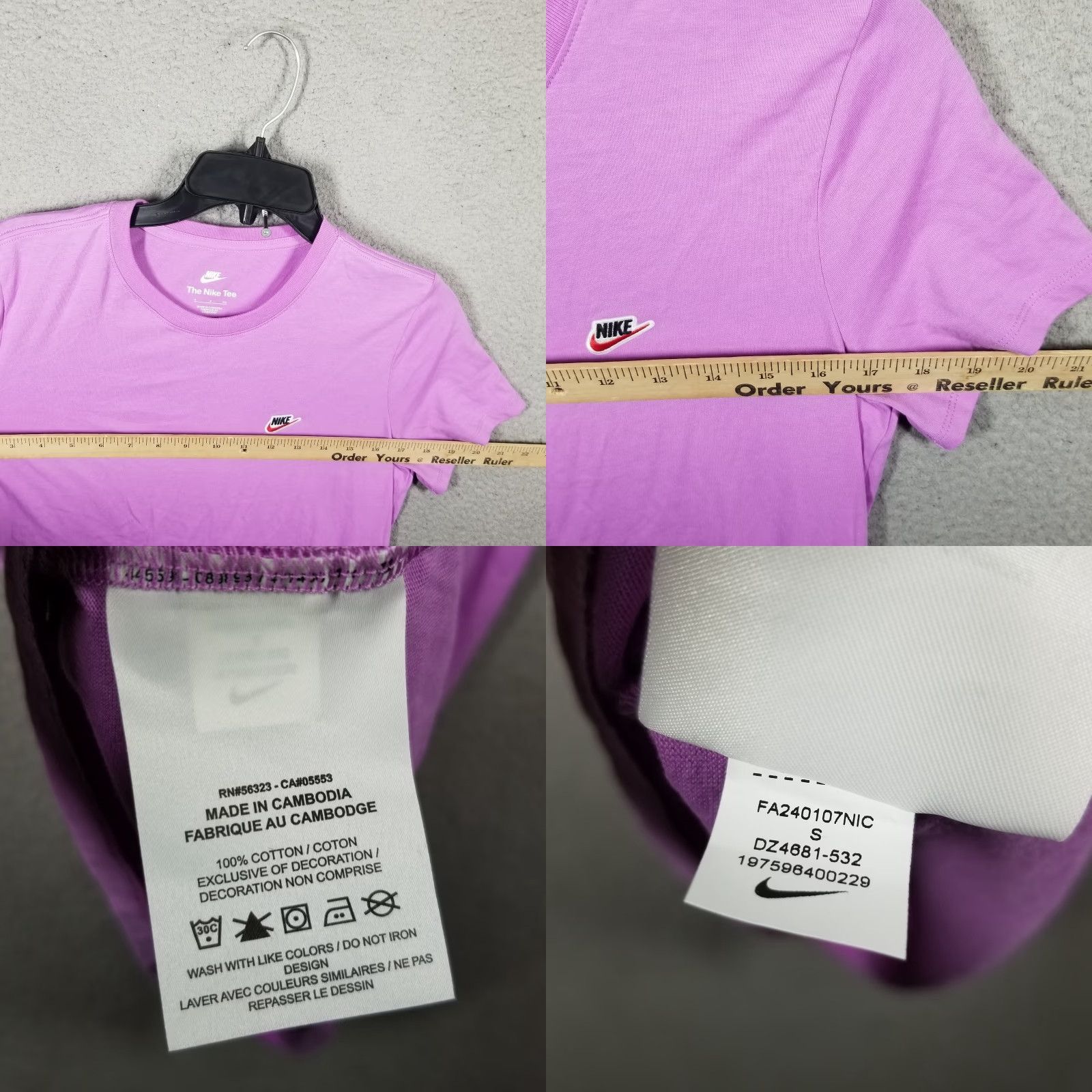 Nike NIKE Shirt Women Small Purple Swoosh Athletic Cotton T-Shirt 100% Cotton Spring Summer Womens Modern Logo Sports 90s? Size S / US 4 / IT 40 - 8 Thumbnail