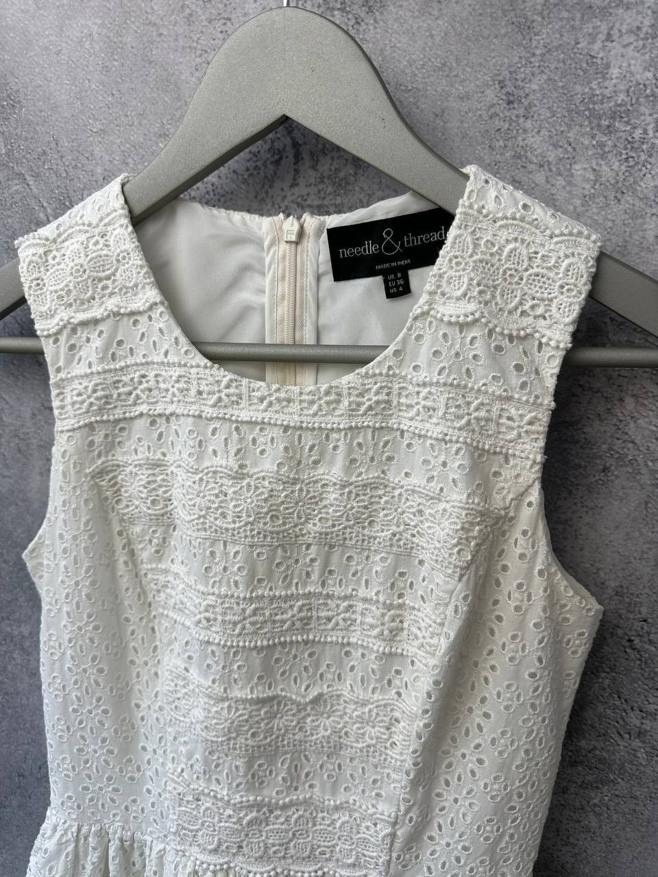 Needles Needle & Thread White Broderie Lace Sleeveless Dress Size S / US 4 / IT 40 - 5 Thumbnail