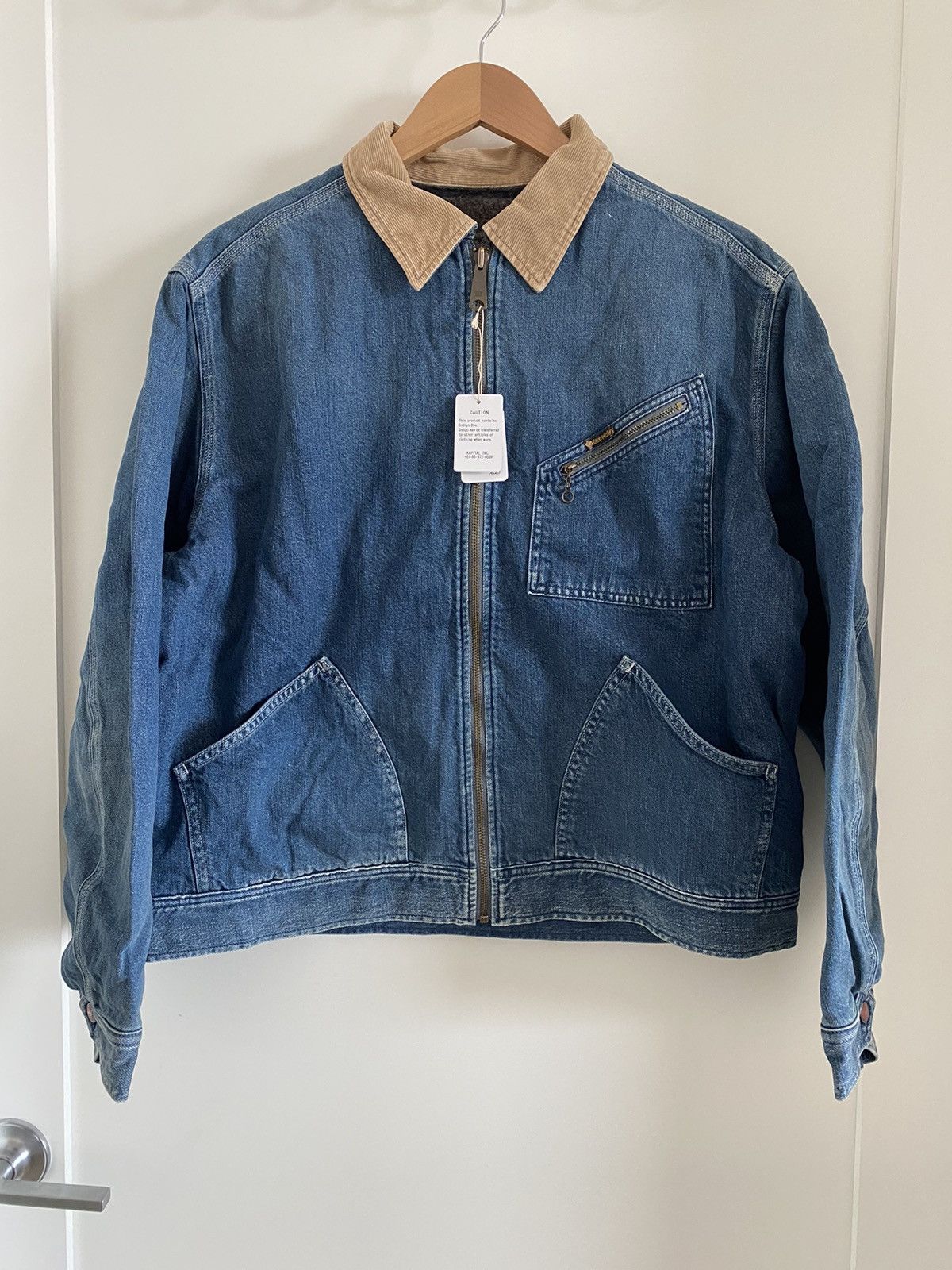 Kapital Kapital 11.5oz denim Bone lining reversible zip up jacket Size US M / EU 48-50 / 2 - 2 Thumbnail