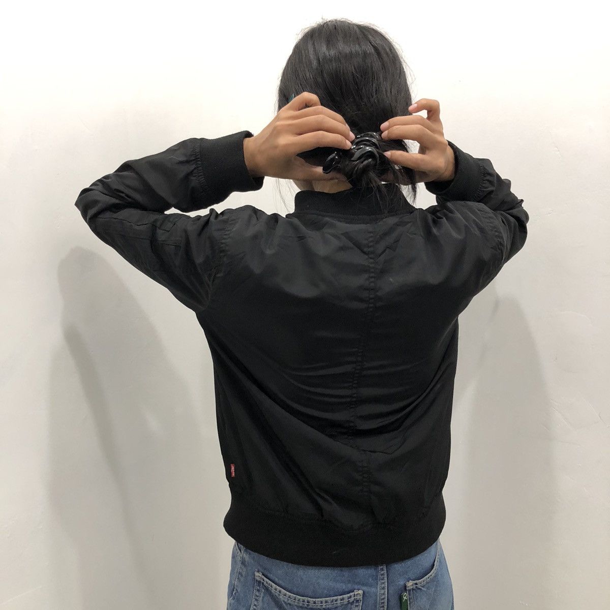 Levi's Levi’s Bomber Jacket Women Size S All Black Original Riveted Size S / US 4 / IT 40 - 3 Thumbnail