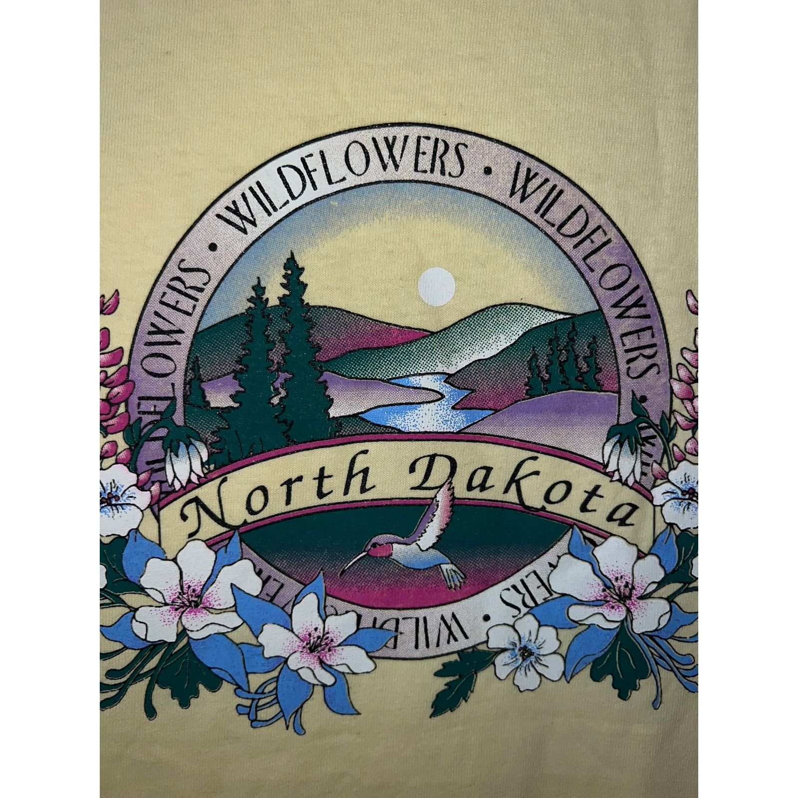 Jerzees Vintage North Dakota Shirt Tee Wildflowers Yellow 90s VTG L Size US L / EU 52-54 / 3 - 3 Thumbnail