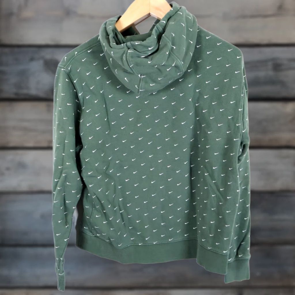 Nike Nike Swoosh Hoodie Men's Medium Green AOP Drawstring Pullover Sweatshirt Size US M / EU 48-50 / 2 - 1 Thumbnail