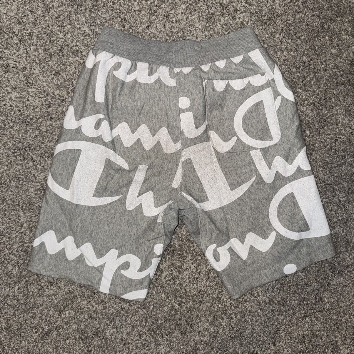 Champion Champion Reverse Weave Shorts - Gray w/ Allover Logo Size US 30 / EU 46 - 2 Thumbnail