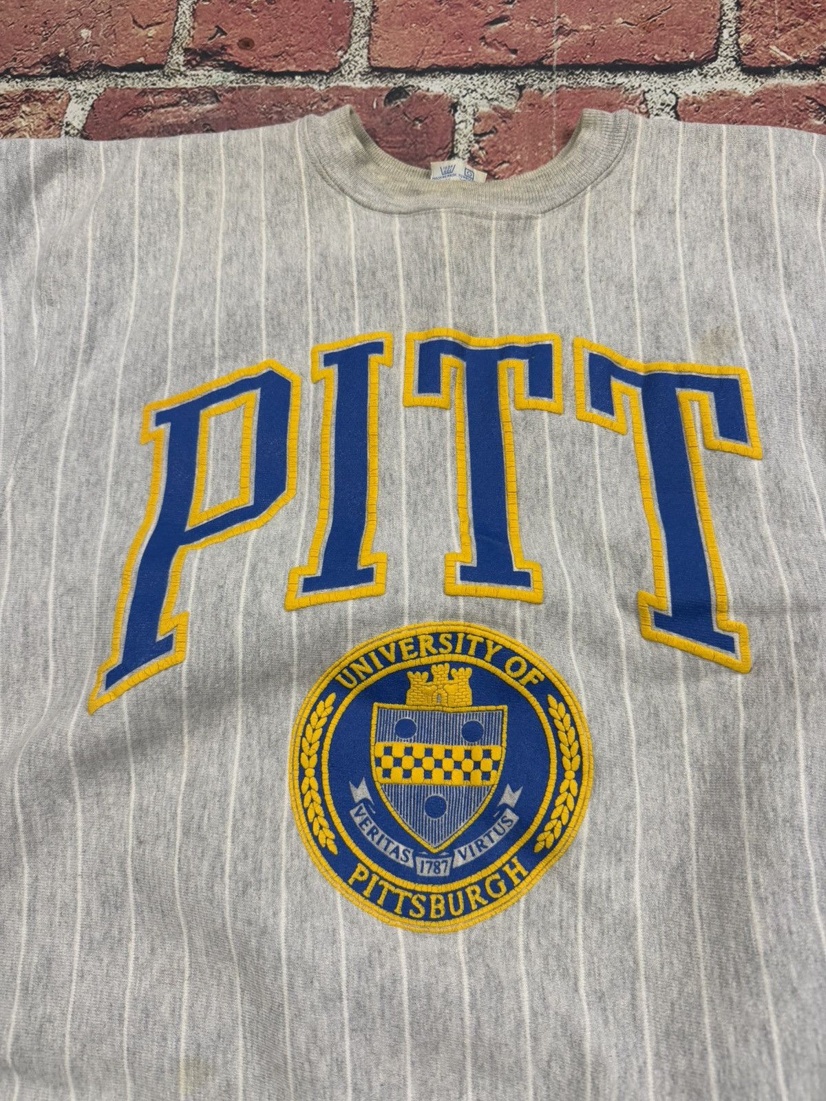 NCAA Vintage Pittsburgh Pitt Panthers MVP Pro Weave Sweatshirt Size US L / EU 52-54 / 3 - 3 Thumbnail