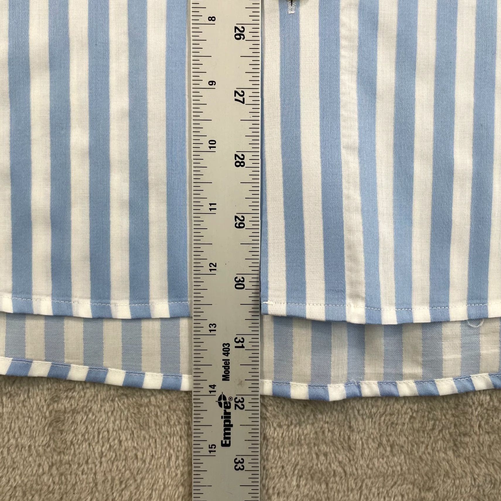 Eton ETON Dress Shirt Men 44 17.5 Blue White Striped Wrinkle Free Long Sleeve CEO Shirt Size 48R - 7 Thumbnail