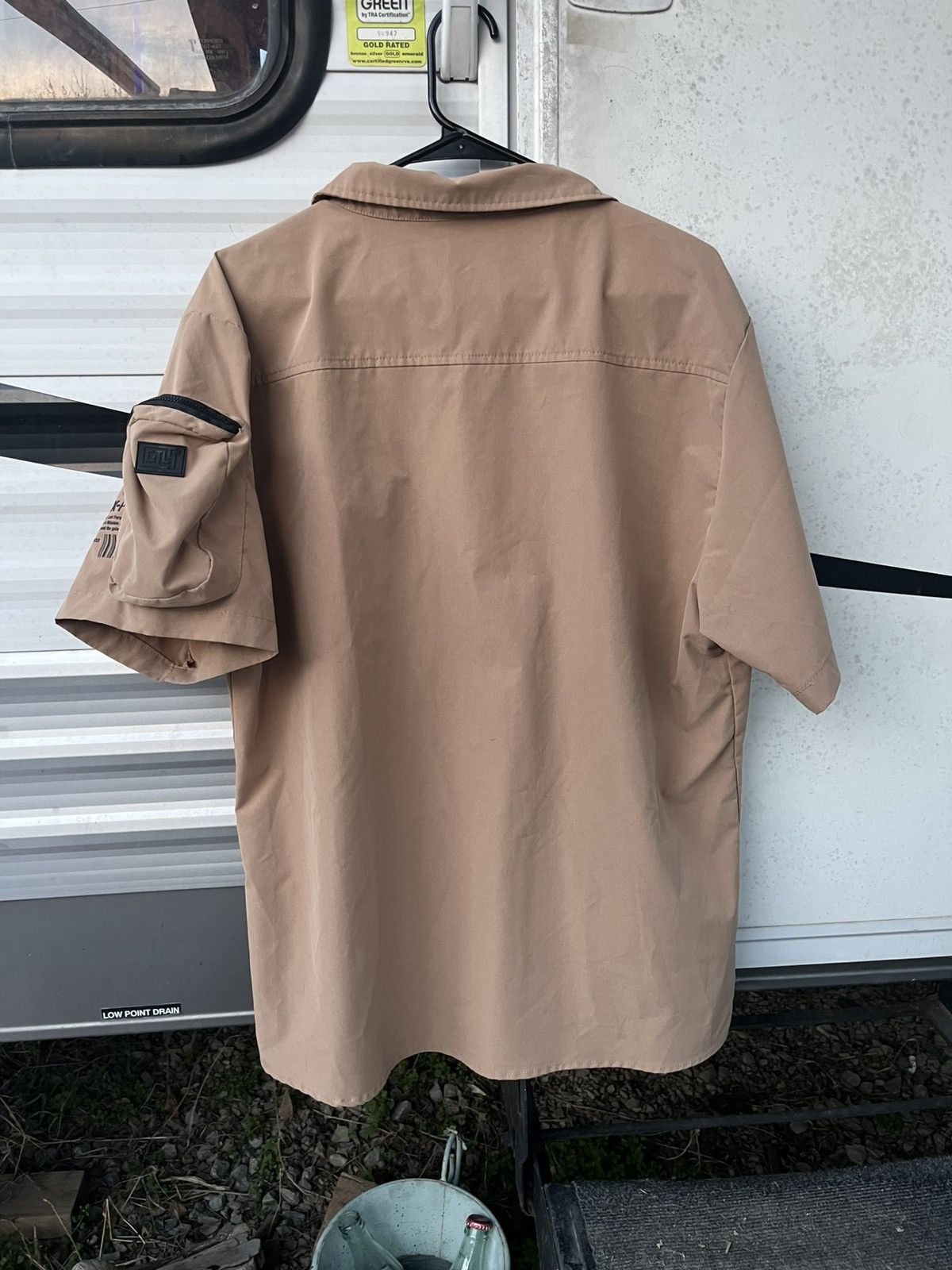 Other GTL4 Tan Button Up Shirt with pocket on sleeve Size US XL / EU 56 / 4 - 6 Thumbnail