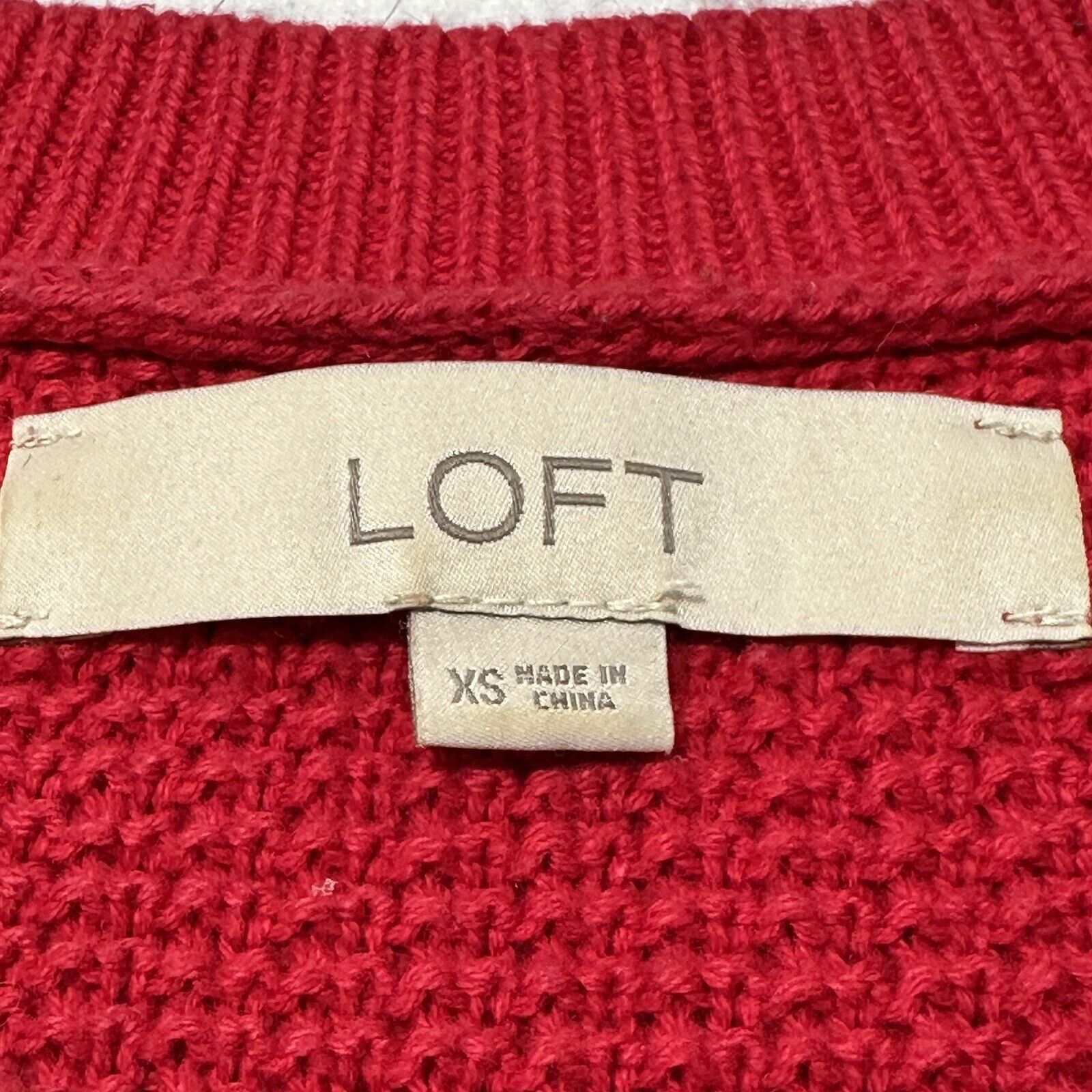 Loft LOFT XS Long Sleeve Crewneck Red Pullover Sweater Buttons Size XS / US 0-2 / IT 36-38 - 3 Thumbnail