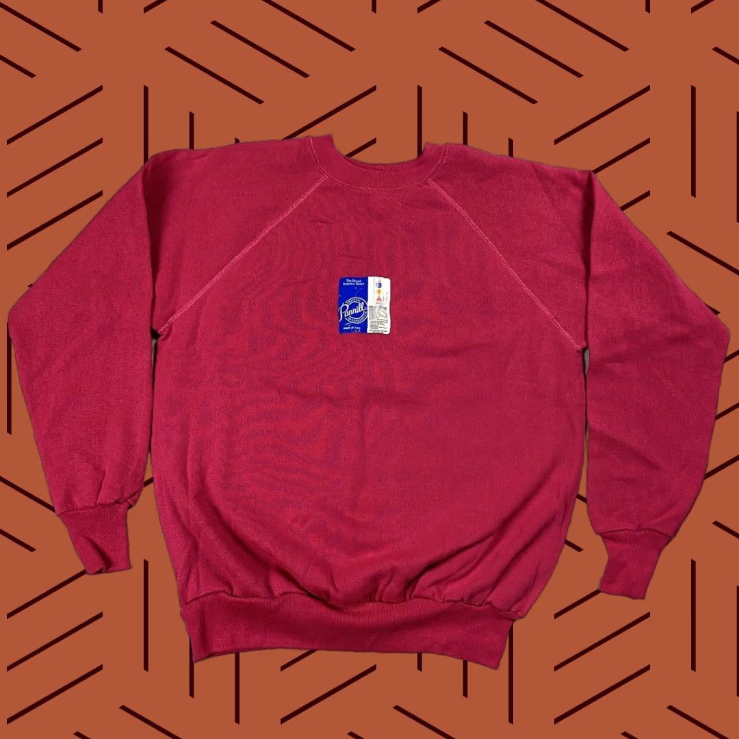 Pinko VINTAGE Pannill Sweatshirt Shirt Unisex Adults L - Pink Magenta 50-50 Raglan Sleeve USA 1980s Size US L / EU 52-54 / 3 - 1 Thumbnail