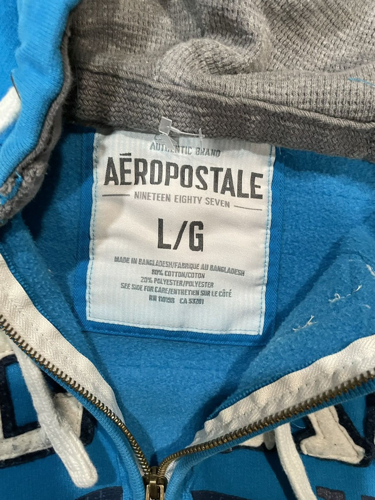 Aeropostale Y2K Aeropostale blue zip up hoodie Size US L / EU 52-54 / 3 - 3 Thumbnail