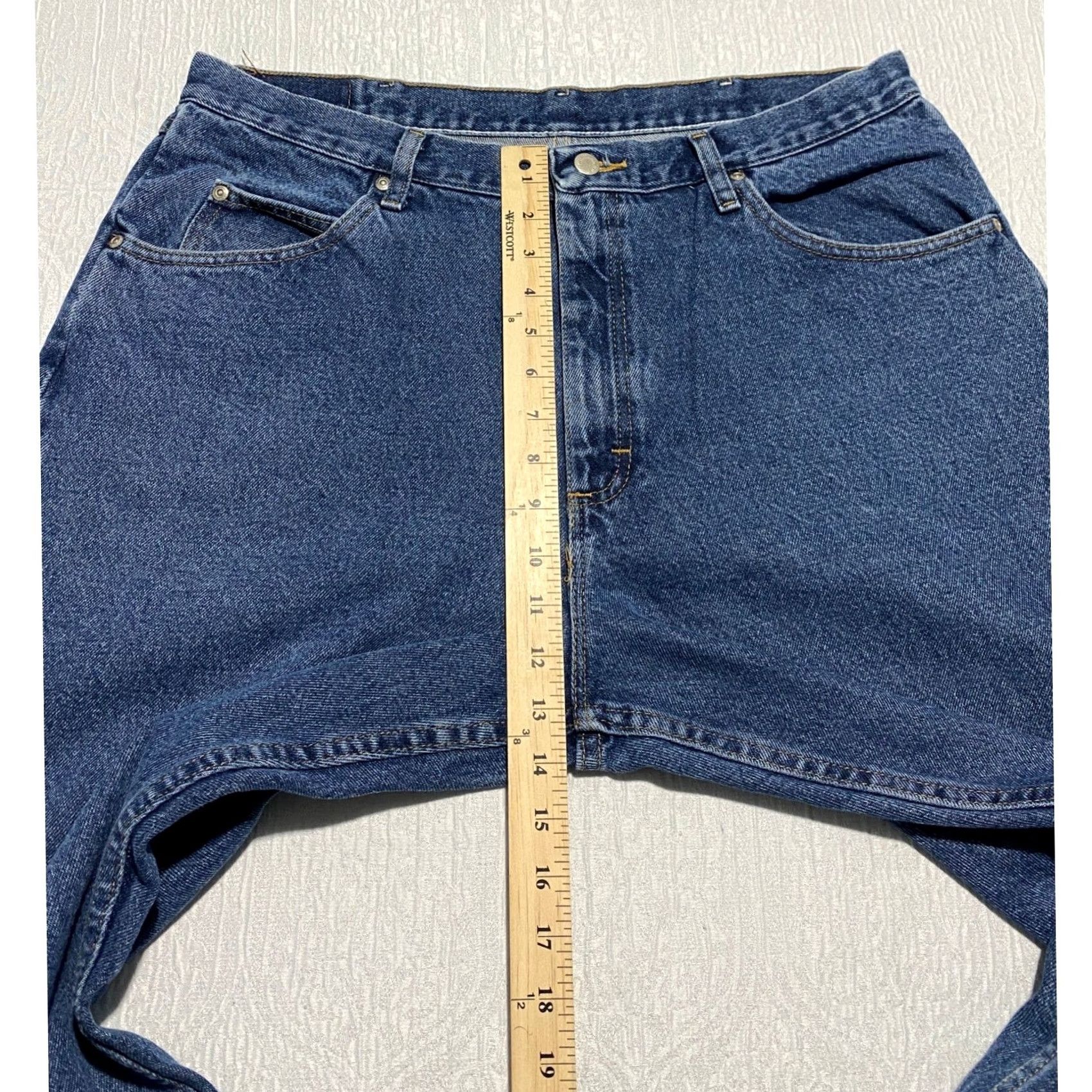 Wrangler VINTAGE Wrangler Jeans - 36x30 Blue Leather Logo Patch Relaxed Fit 5-Pocket Denim 97601DR Men Size US 36 / EU 52 - 4 Thumbnail