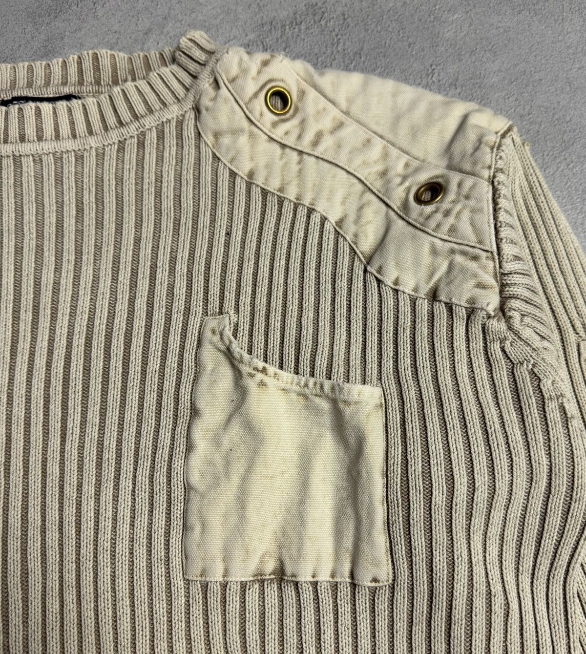 Other Avant Garde Beige Crewneck Cotton Knit Sweater Size US XL / EU 56 / 4 - 7 Thumbnail