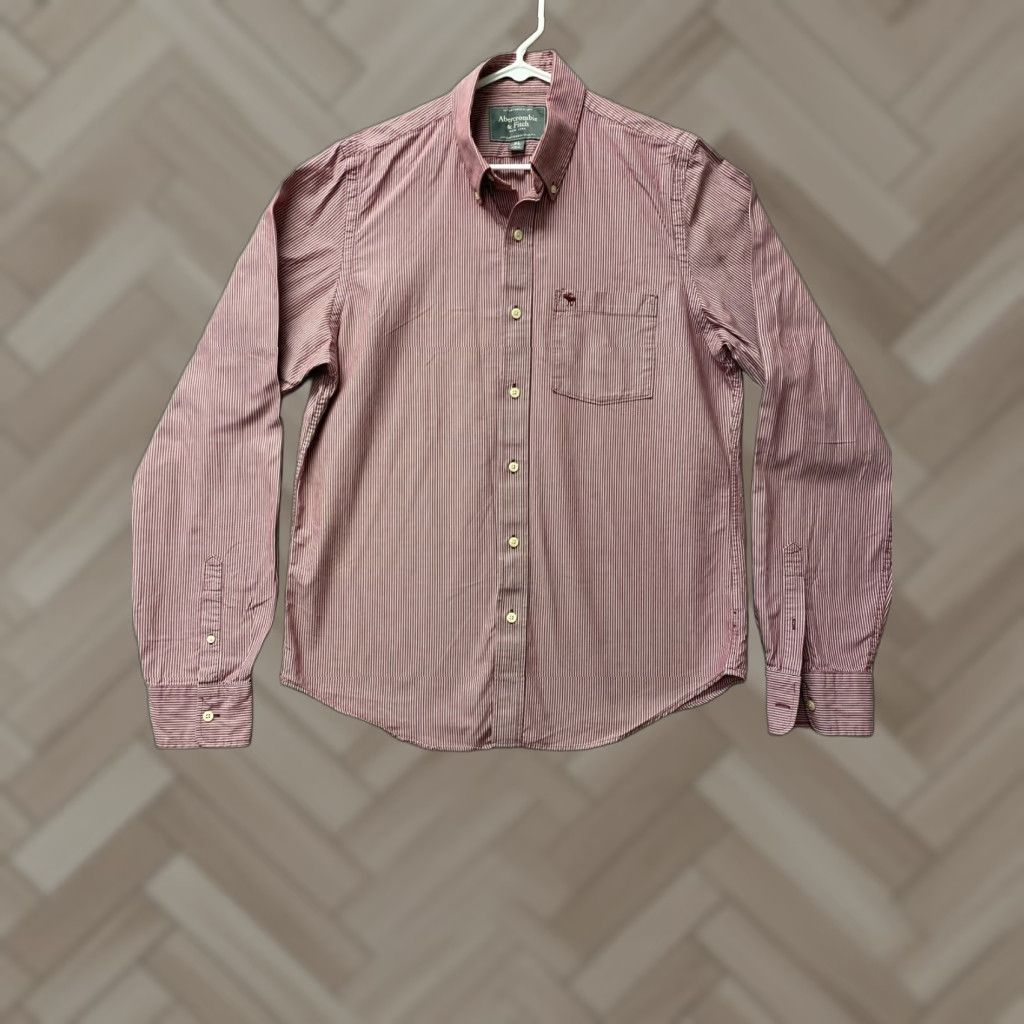 Abercrombie & Fitch Abercrombie & Fitch New York Men Button Down Shirt XL Red Long Sleeves /116-70 Size US XL / EU 56 / 4 - 1 Thumbnail