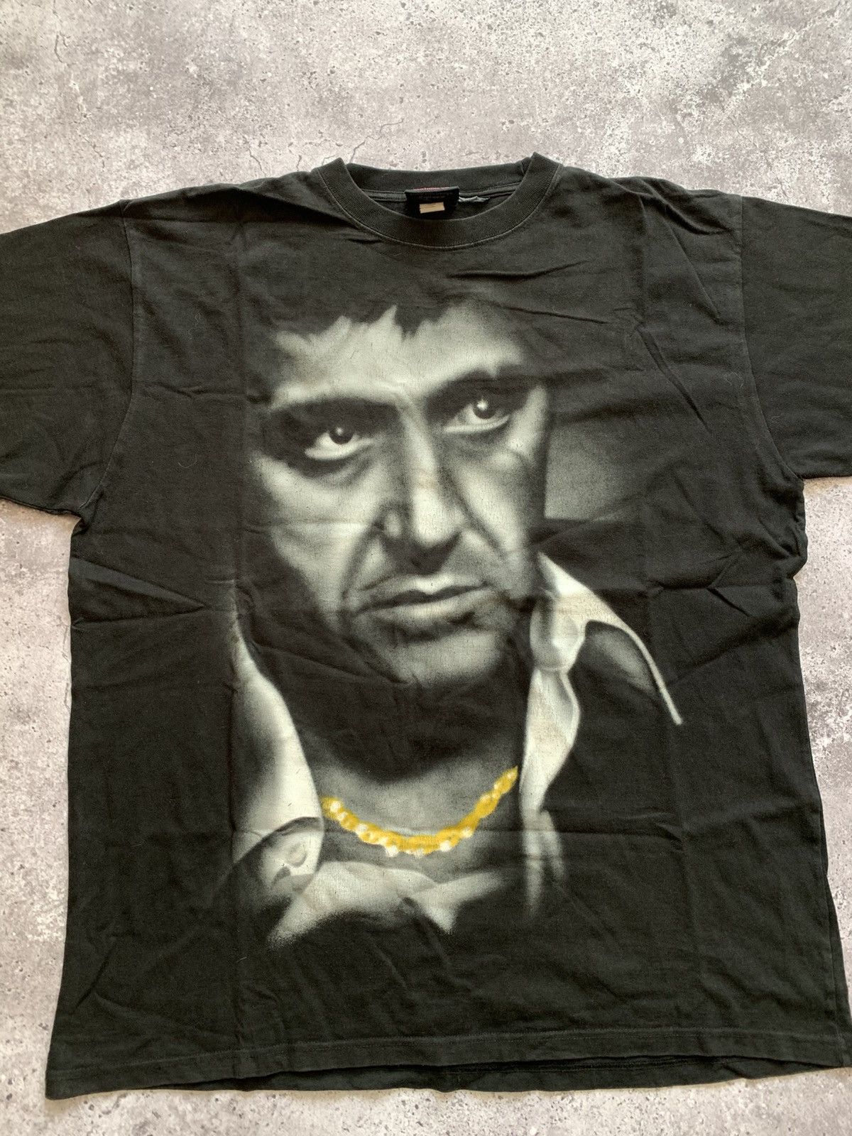 Vintage 🔥VINTAGE SCARFACE 90s GRAHIC OVERPRINT LOGO T-SHIRT Size US XXL / EU 58 / 5 - 1 Thumbnail