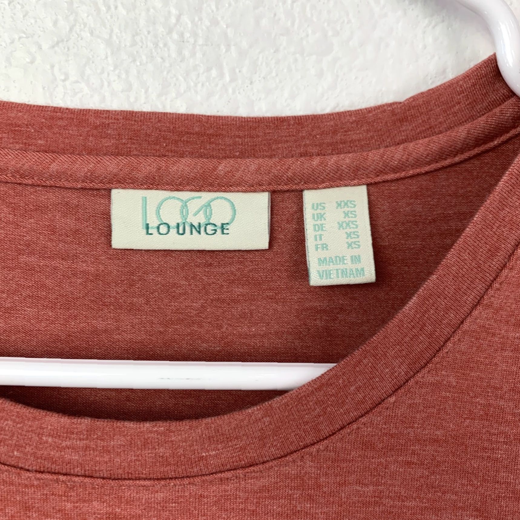 Vintage LOGO LOUNGE Tunic Shirt Womens XXS Rust Red Heathered Pockets Layered Chiffon Hem Casual Knit Crew Neck Long Sleeve Fall Winter Spring Size XXS / US 00 / IT 34 - 3 Thumbnail