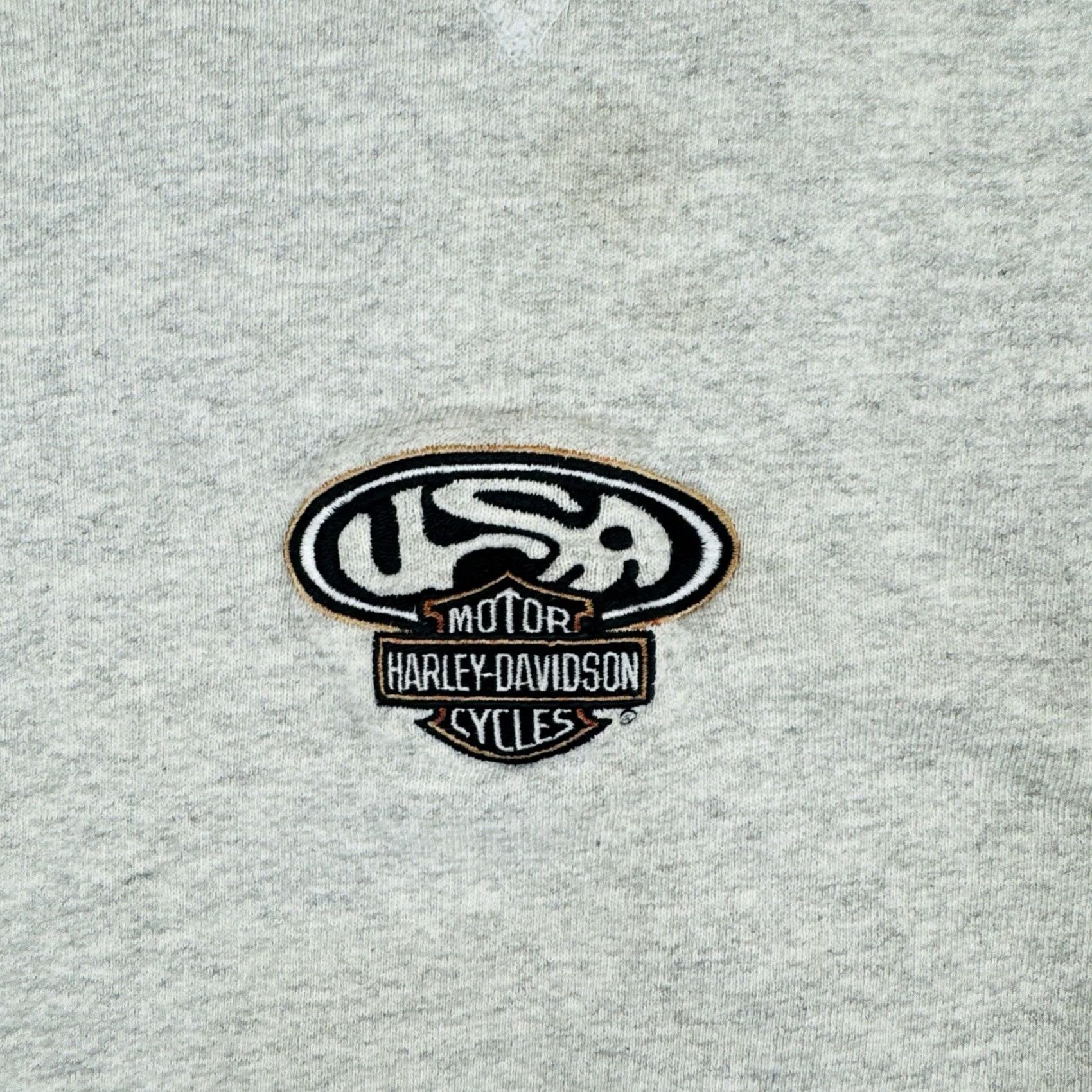 Harley Davidson VINTAGE Harley-Davidson Sweatshirt Embroidered Logo Biker USA Made Size L Gray Mens 90s Pullover Crew Neck Long Sleeve Shirt Size US L / EU 52-54 / 3 - 3 Thumbnail