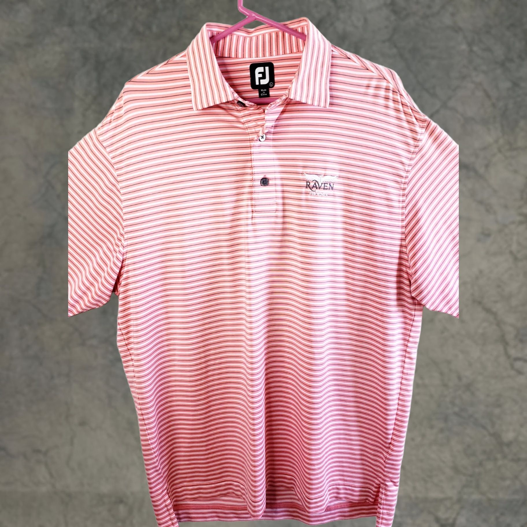 Footjoy FootJoy Mens Polo Golf Shirt Pink Stripe Short Sleeve L Regular Shirt Men Golf Pattern Floral All Over Size US L / EU 52-54 / 3 - 1 Thumbnail
