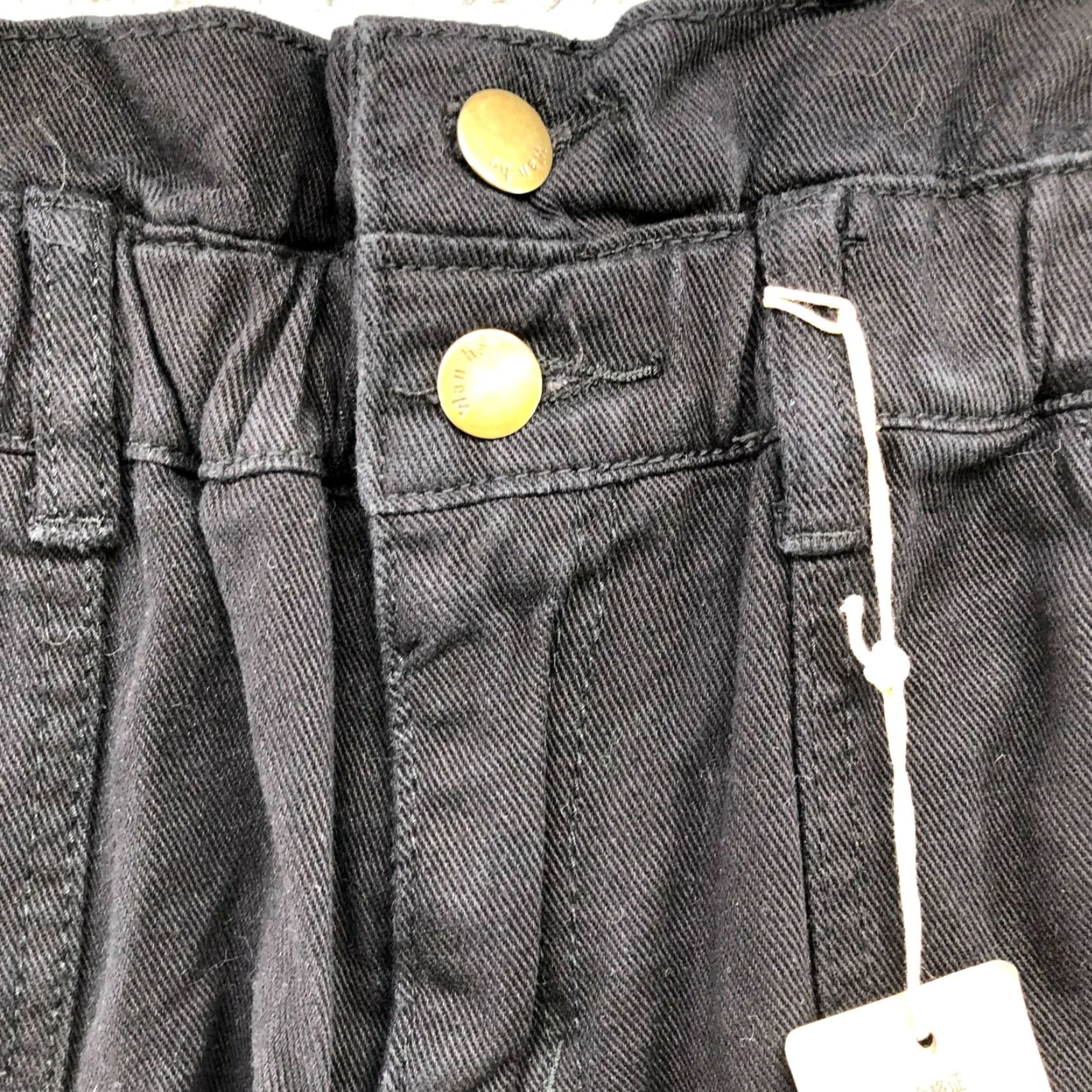Vintage NWT Black Paperbag Jean Shorts Womens S High Waisted Elastic Casual Bohemian Retro Size 28" / US 6 / IT 42 - 5 Thumbnail