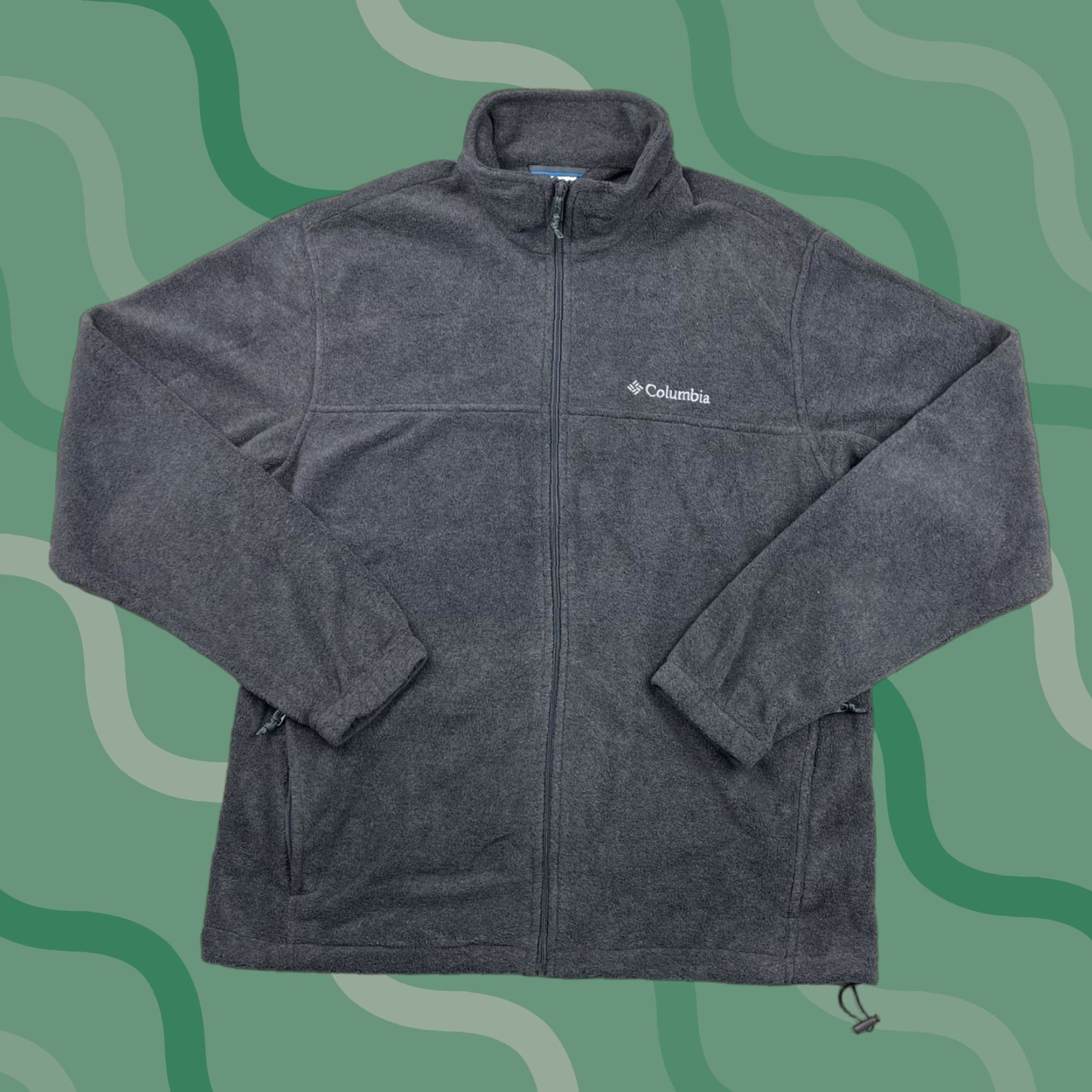 Vintage Columbia Full Zip Fleece Jacket Mens L Charcoal Gray Pockets Synch Waist Logo Zipper Practical Outdoor Casual Man Clothing Size US L / EU 52-54 / 3 - 1 Thumbnail