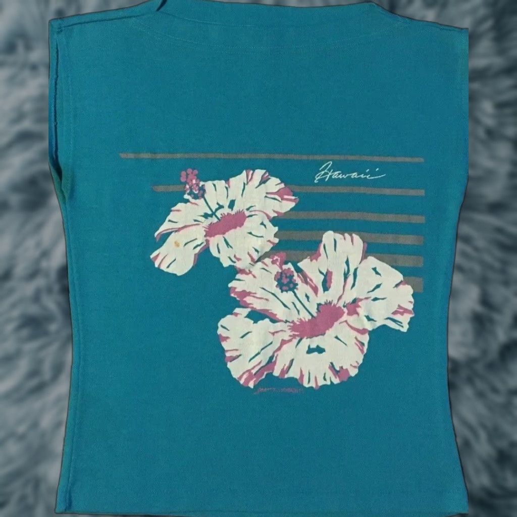 Vintage VINTAGE Hawaii Flower Faded Sleeveless Shirt M Women Blue USA Surf Beach Abstract Art Grunge OP TC Size M / US 6-8 / IT 42-44 - 1 Thumbnail