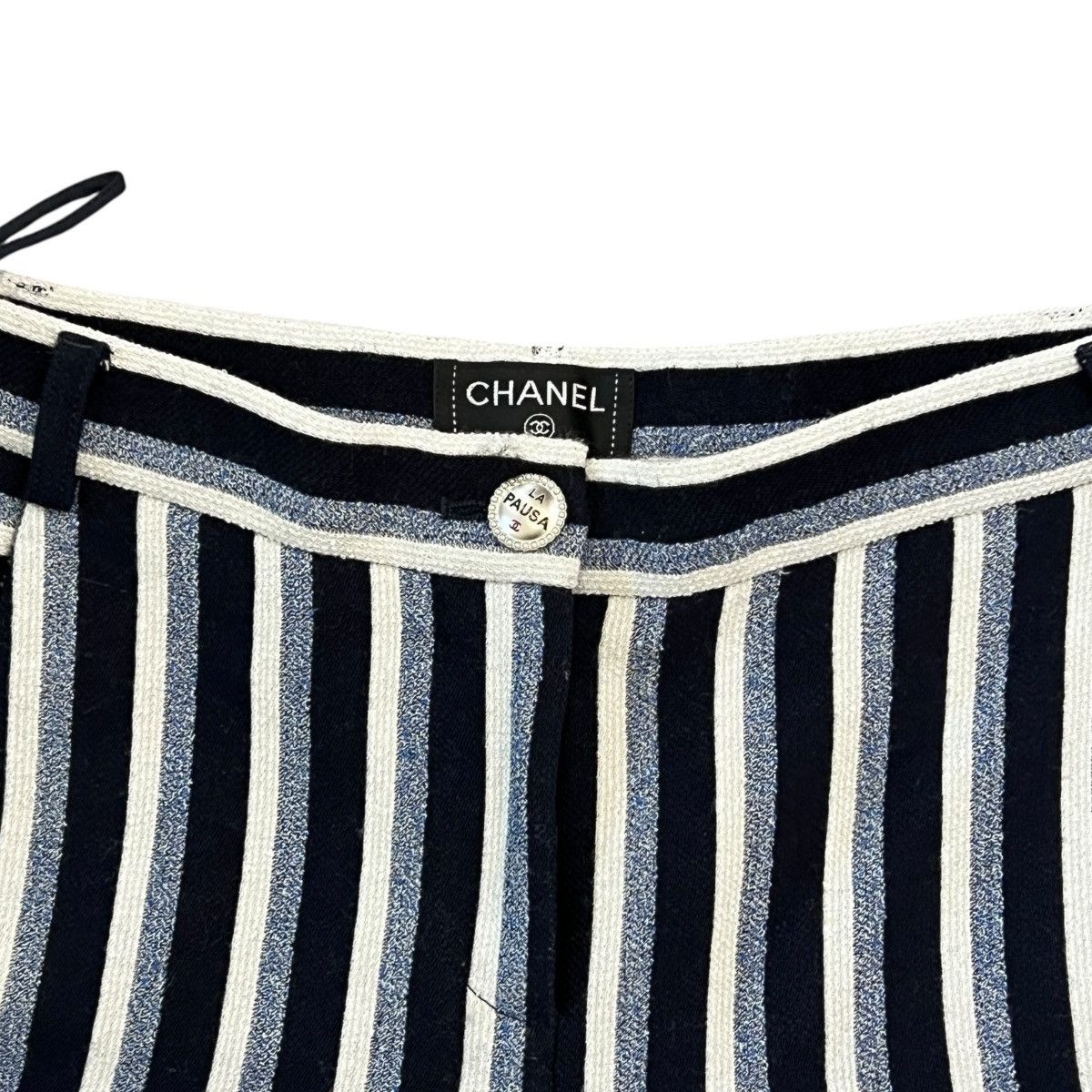 Chanel CHANEL 2019 Resort × Karl Lagerfeld Wool Striped Wide Pants Size US 30 / EU 46 - 2 Thumbnail