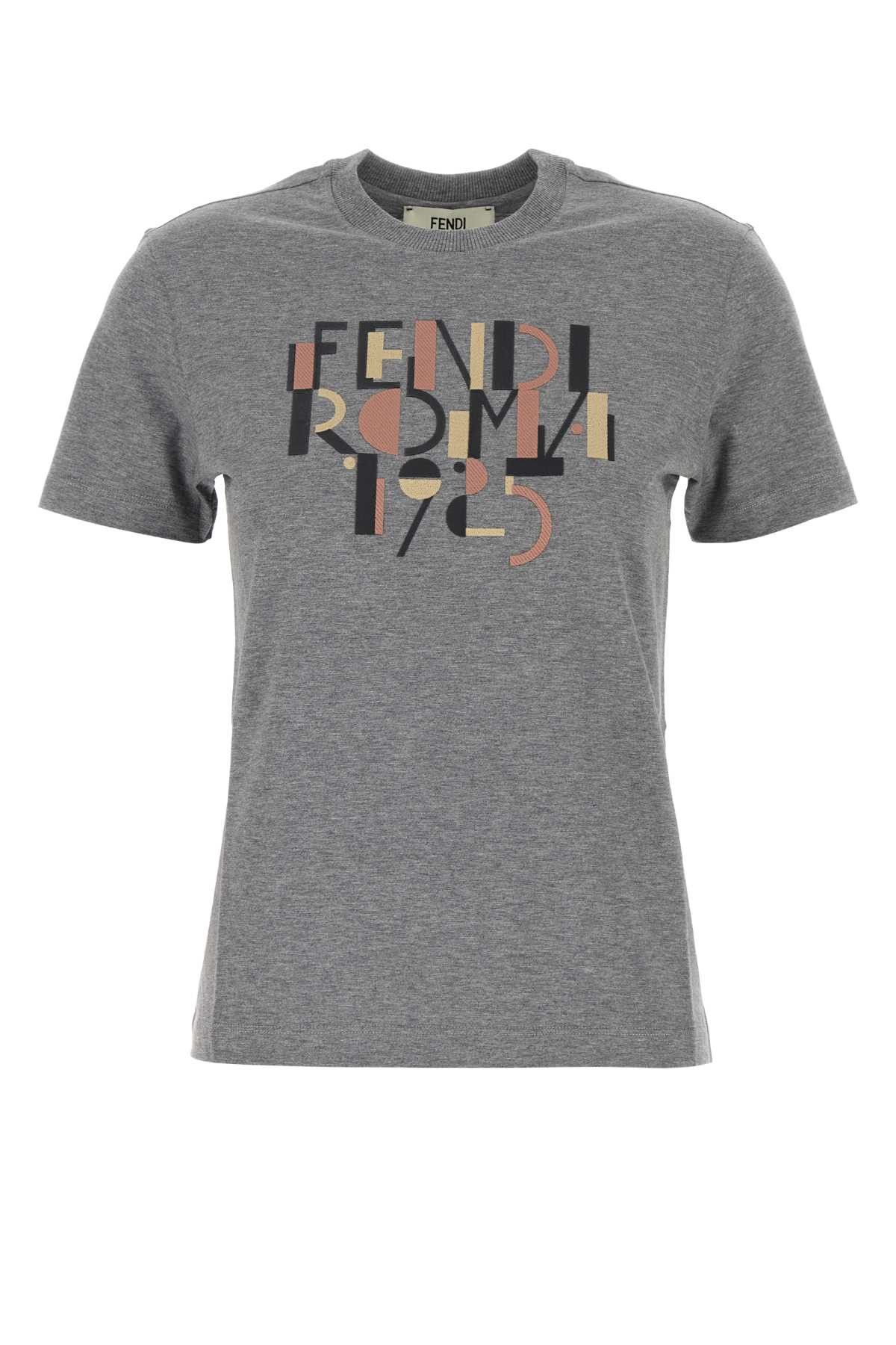 Fendi Grey Cotton T-Shirt Size M / US 6-8 / IT 42-44 - 1 Thumbnail