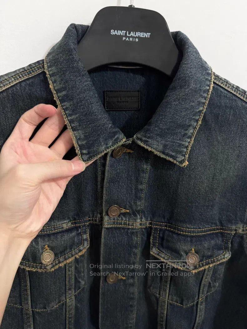 Saint Laurent Paris Saint Laurent Paris Vintage Deep Blue Basic Denim Jacket Size US S / EU 44-46 / 1 - 3 Thumbnail