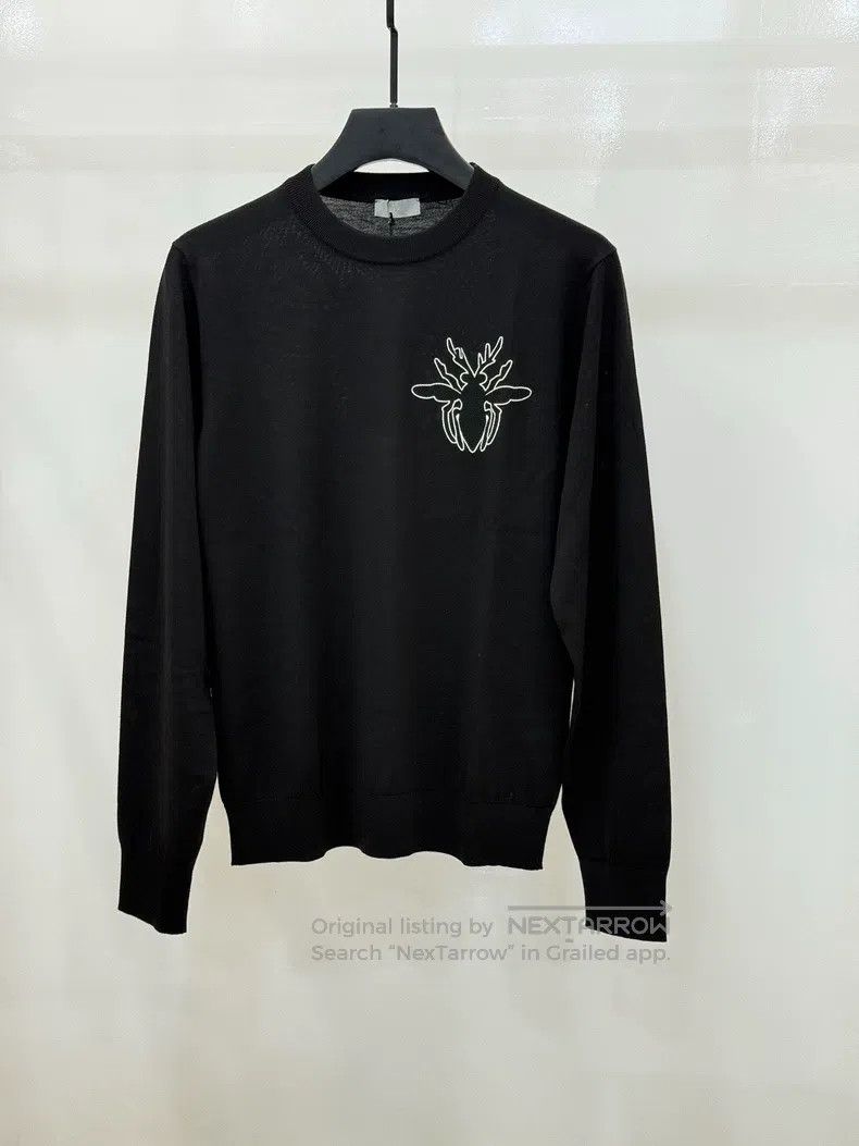 Dior Dior Homme Bee embroidery striped knit sweater | Grailed