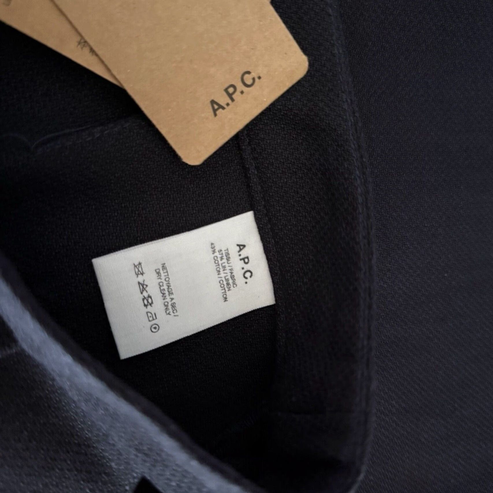 A.P.C. A.P.C. Liada Button Front Woven Linen/Cotton Mini Skirt Navy Blue Size 38 Size 26" / US 2 / IT 38 - 5 Thumbnail