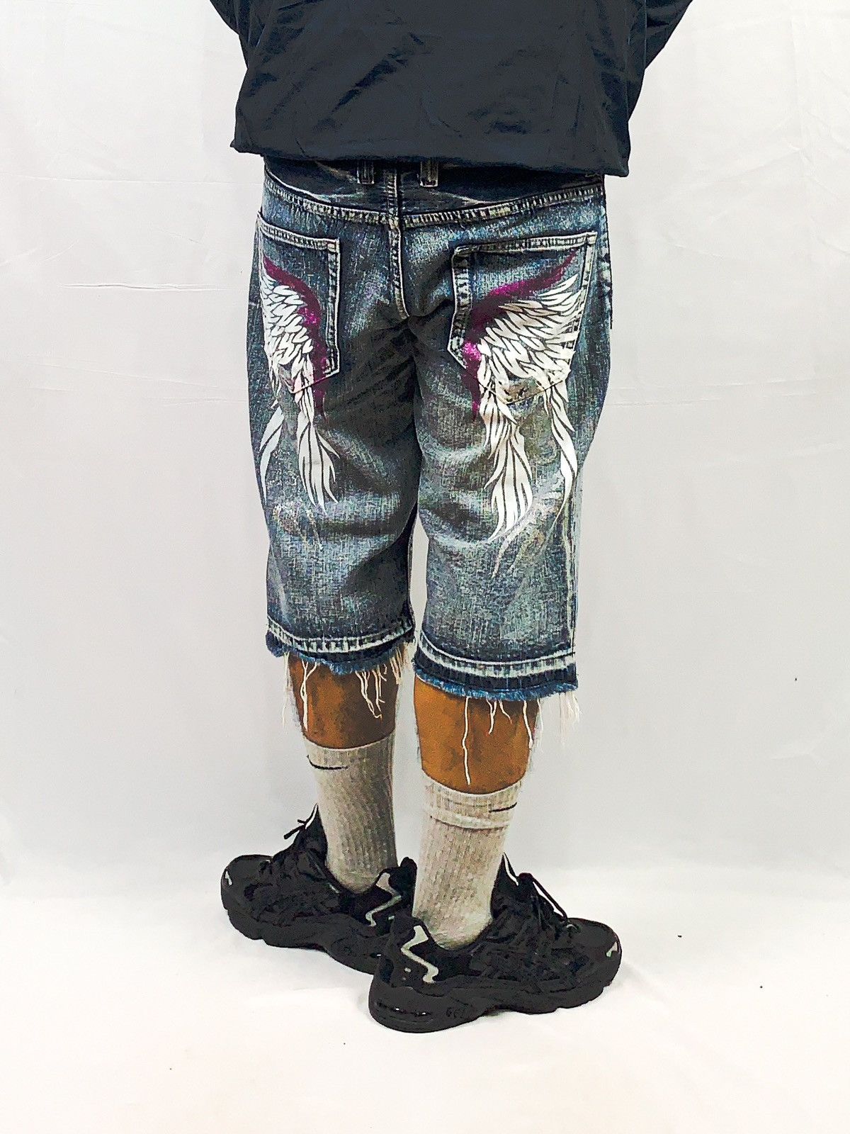Other y2k Wildlife Japan Indigo Washed Wings Graphic Jorts Size 34" / US 12 / IT 48 - 2 Thumbnail