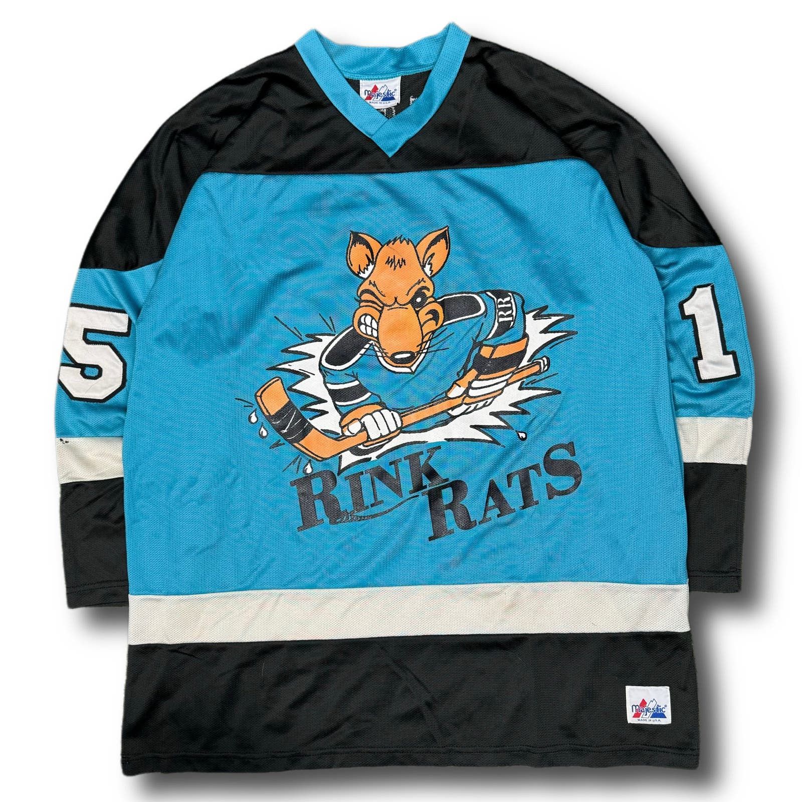 Majestic AHL Albany River Rink Rats 90s Vintage Majestic Vtg Jersey Size US L / EU 52-54 / 3 - 1 Preview