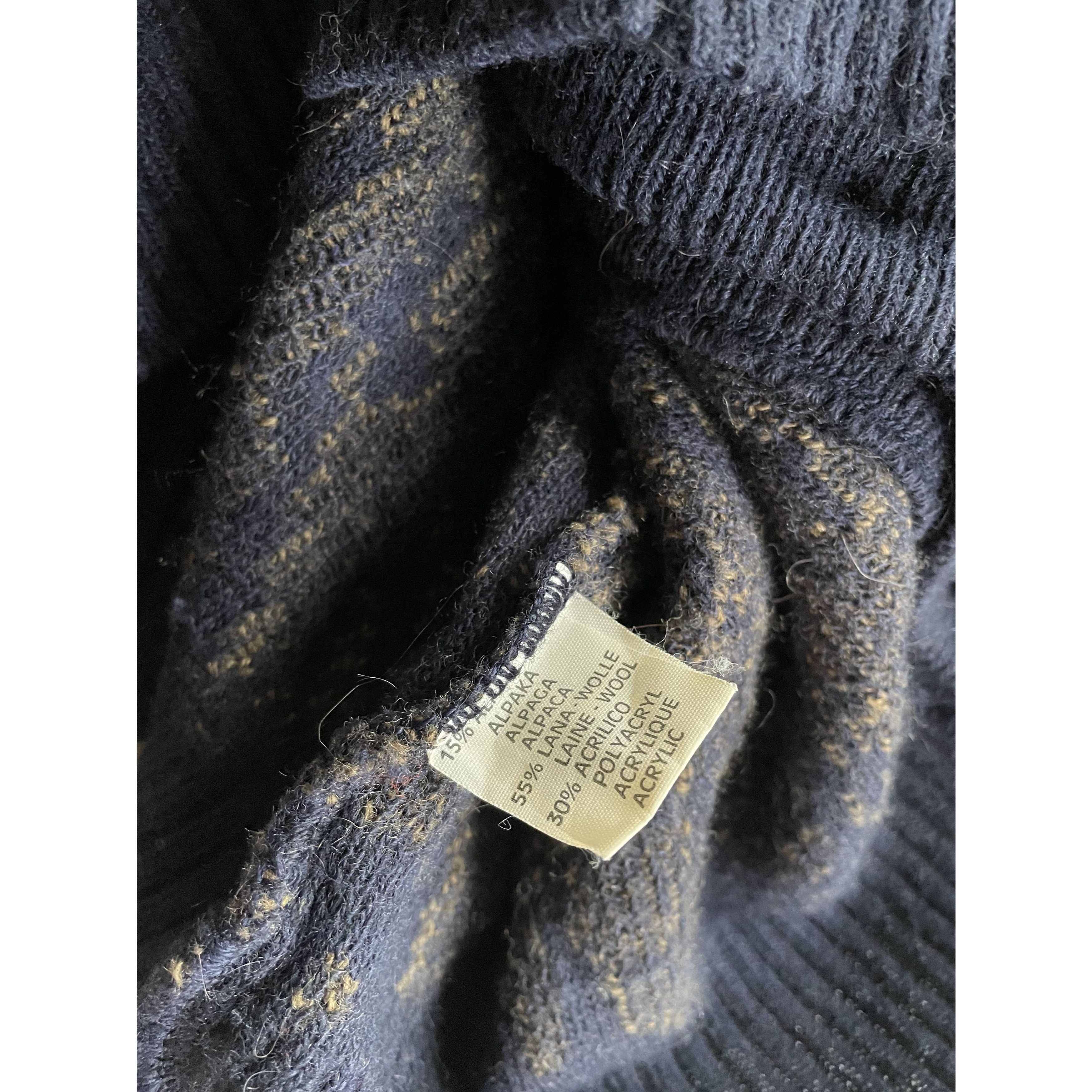 Vintage Vintage Knitted Alpaca Wool Ugly Sweater Cardigan 8049AC Size US L / EU 52-54 / 3 - 5 Thumbnail