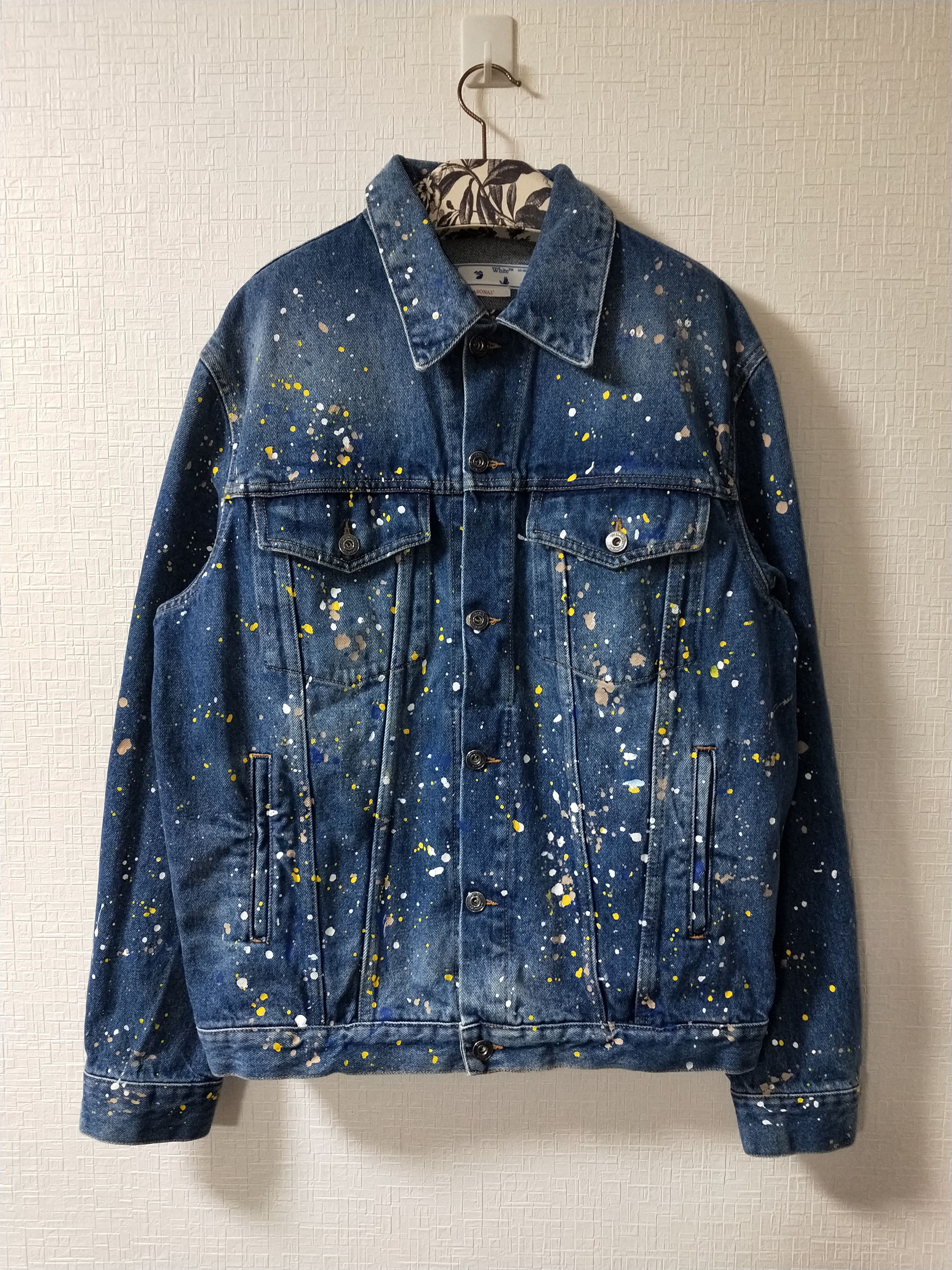 Off-White Paint Denim Jacket Size US M / EU 48-50 / 2 - 1 Thumbnail