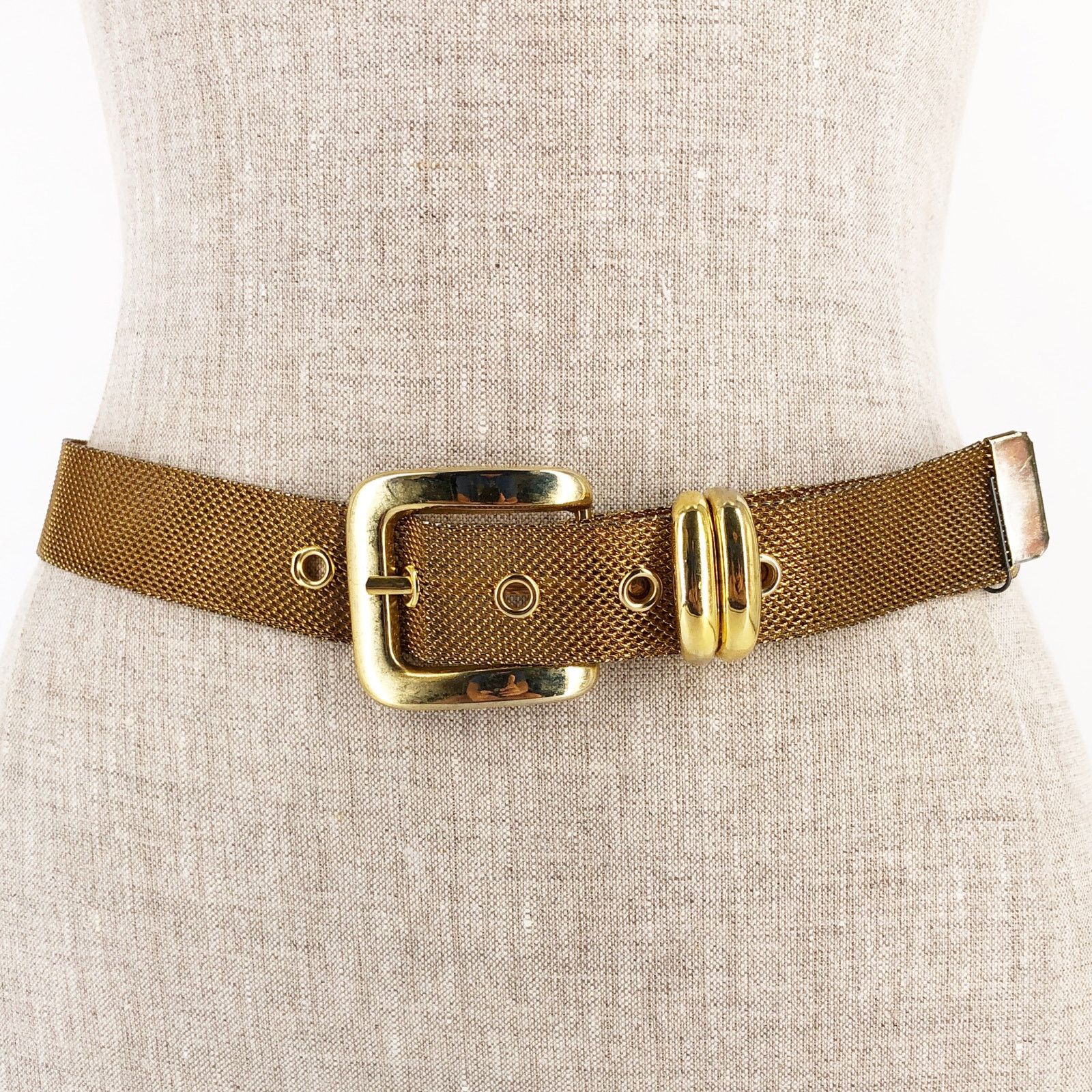 Vintage 90s gold metal mesh belt 1990s vintage Size ONE SIZE - 3 Thumbnail