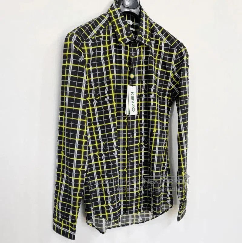 Kenzo KENZO Black Cotton Check Long Sleeve Shirt . Size US M / EU 48-50 / 2 - 3 Thumbnail