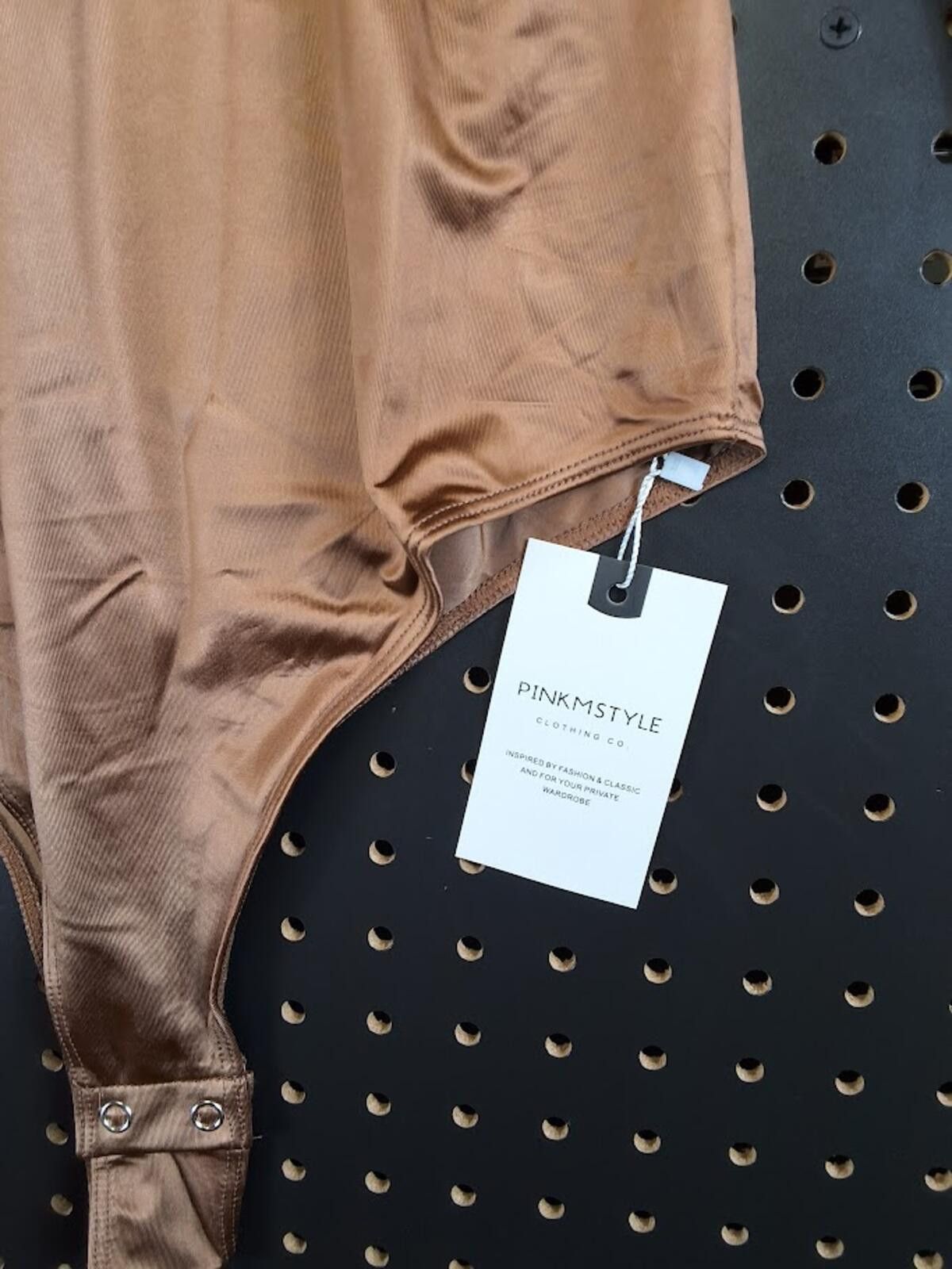 Other Chic Brown Satin Bodysuit - Size L, Elegant & Sleek Size 36" / US 14 / IT 50 - 2 Thumbnail