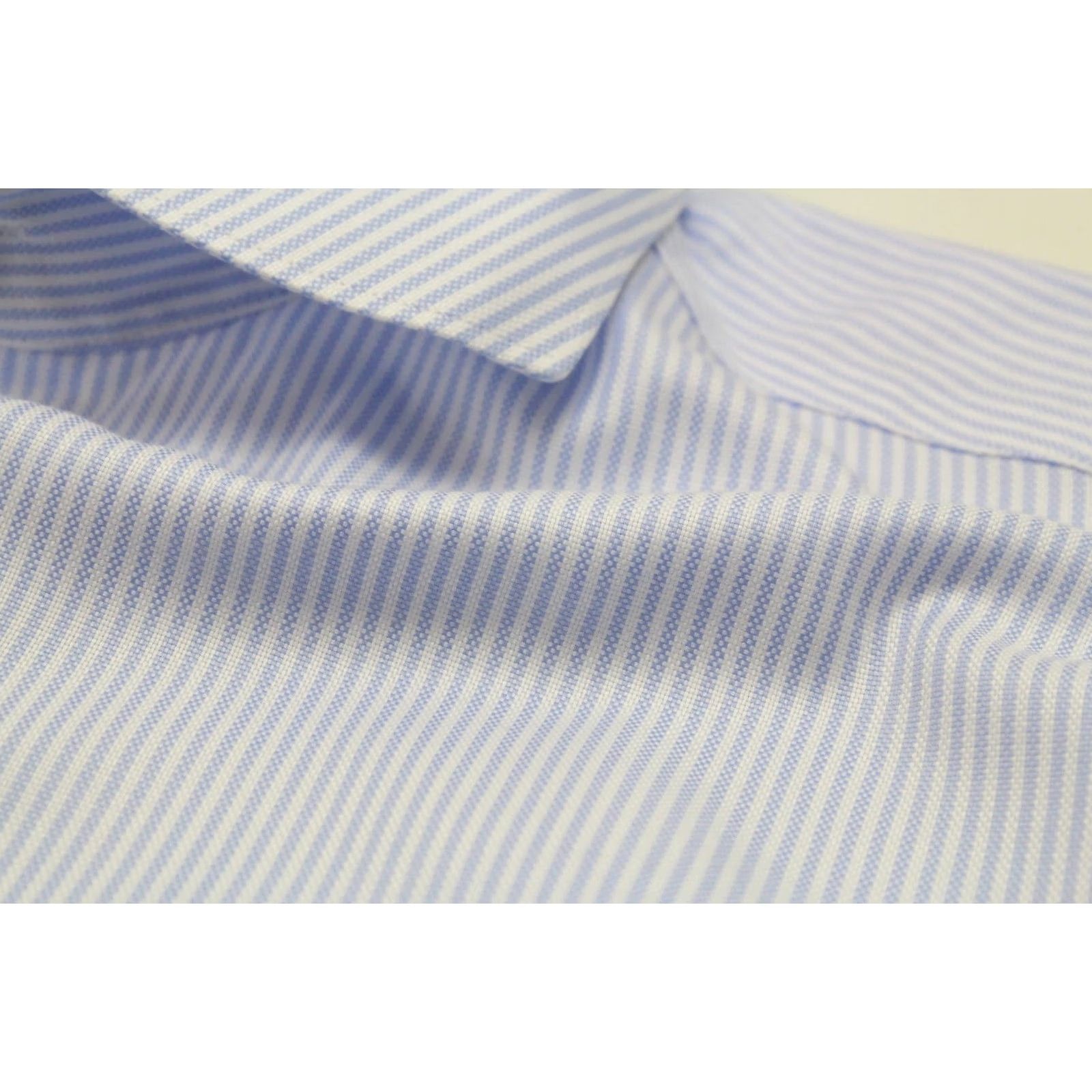 Suitsupply Suitsupply Try On Extra Slim Fit Formal Shirt Men's 42 / 16 1/2 Pinstriped Shirt - Blue - Cotton - Button-Up - Mens Size 42R - 6 Thumbnail