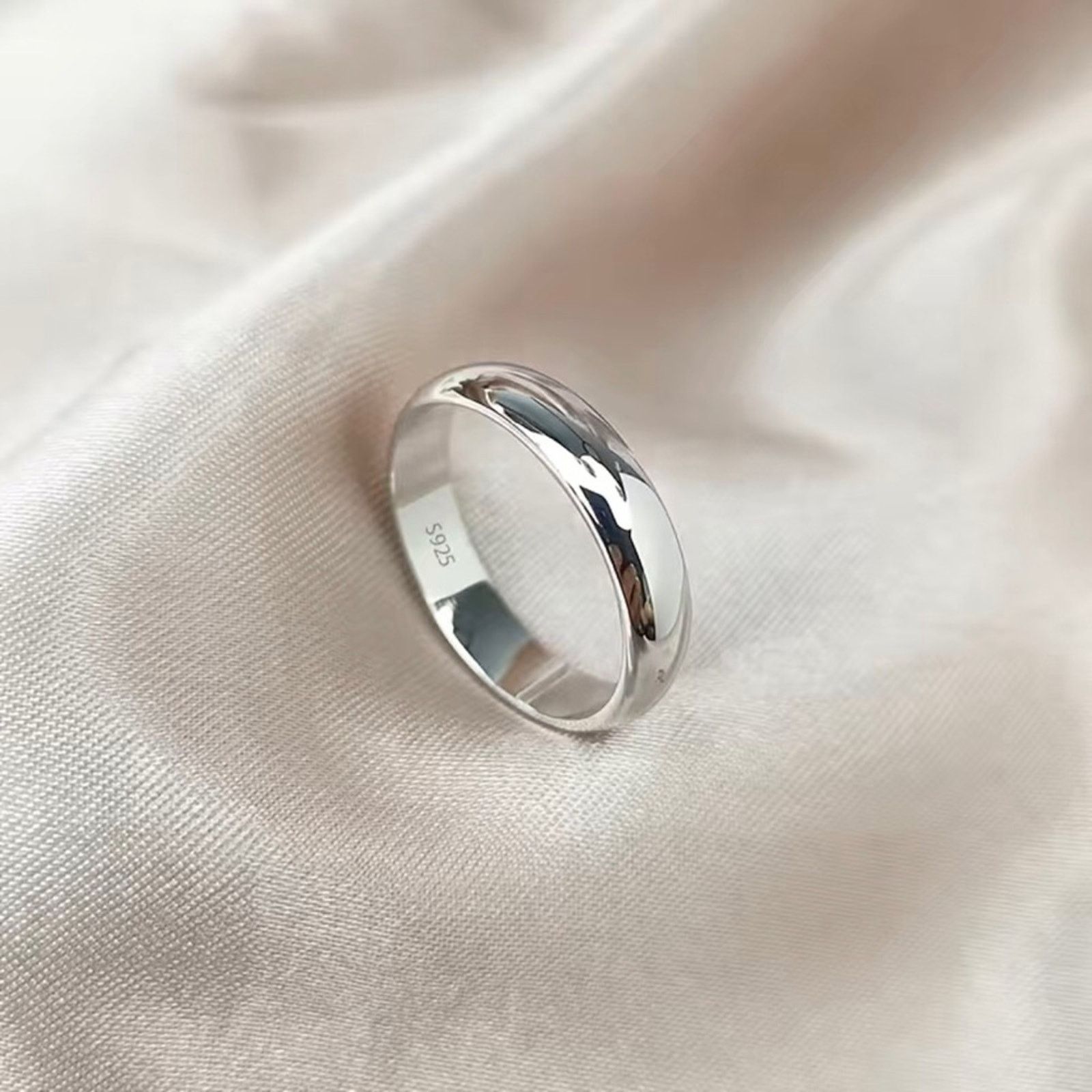 Jewelry Men’s solid 925 sterling silver 4mm classic dome band NWT 9 Size ONE SIZE - 2 Thumbnail