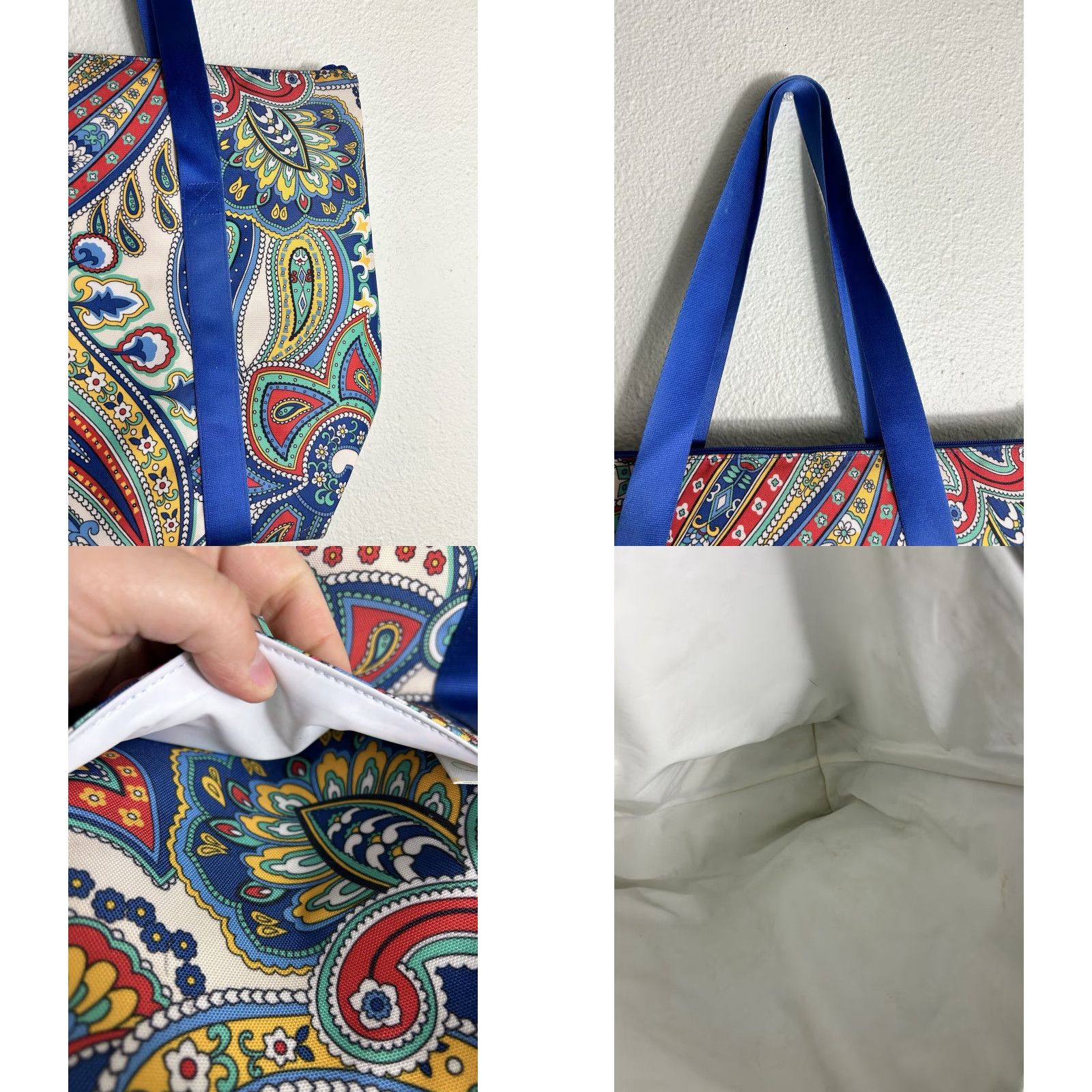 Vera Bradley Vera Bradley Color Tote Bag Marina Paisley Pattern Insulated 14.5x14x6 Multicolor Tote Unisex Adults Polyester Womens/Mens Size ONE SIZE - 9 Thumbnail